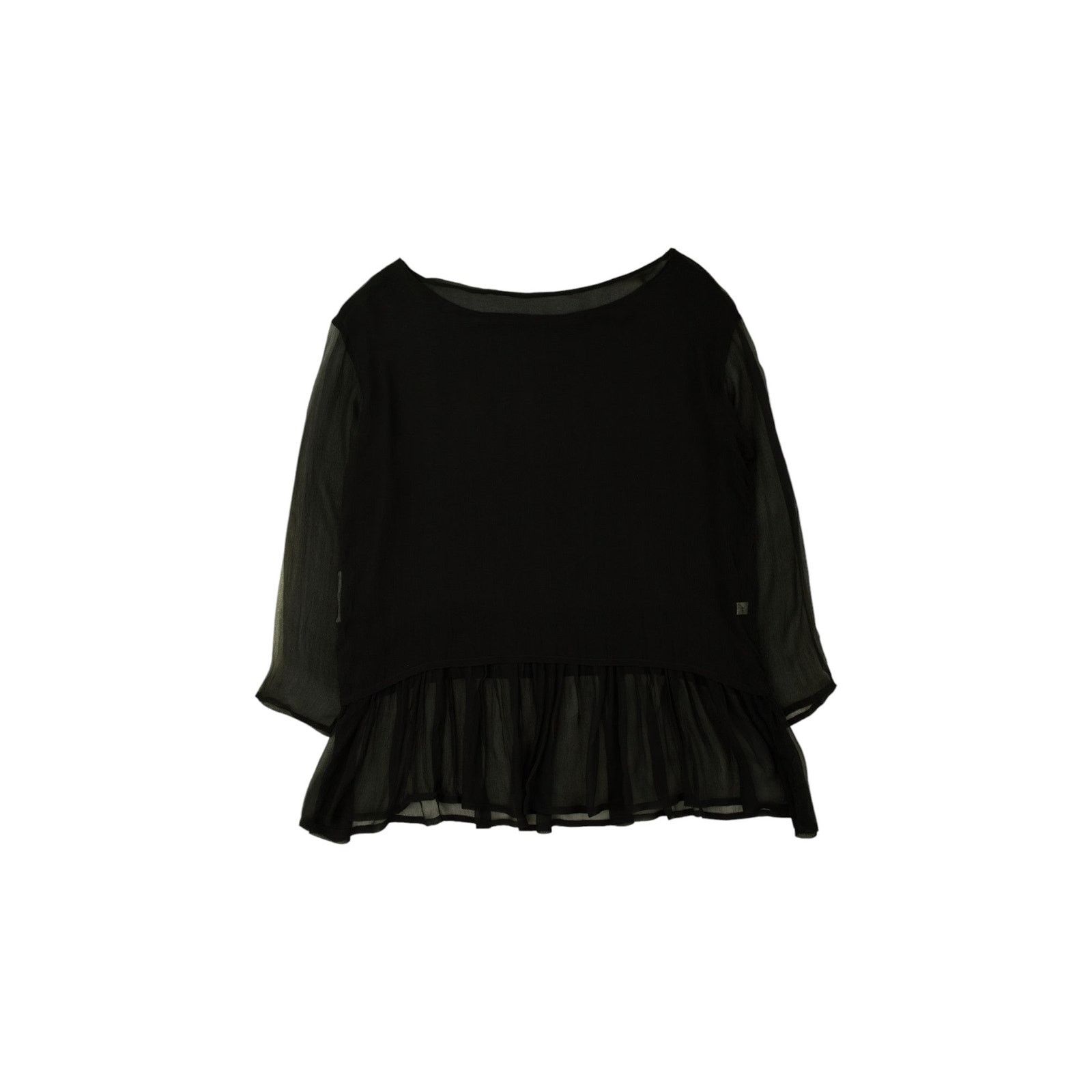Dolce & Gabbana S/S 1993 Silk Black Long Sleeve Top Size M / US 6-8 / IT 42-44 - 2 Thumbnail