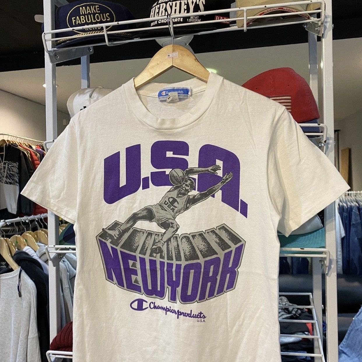 Champion Vintage Champion USA New York Basketball Tee M Size US M / EU 48-50 / 2 - 3 Thumbnail