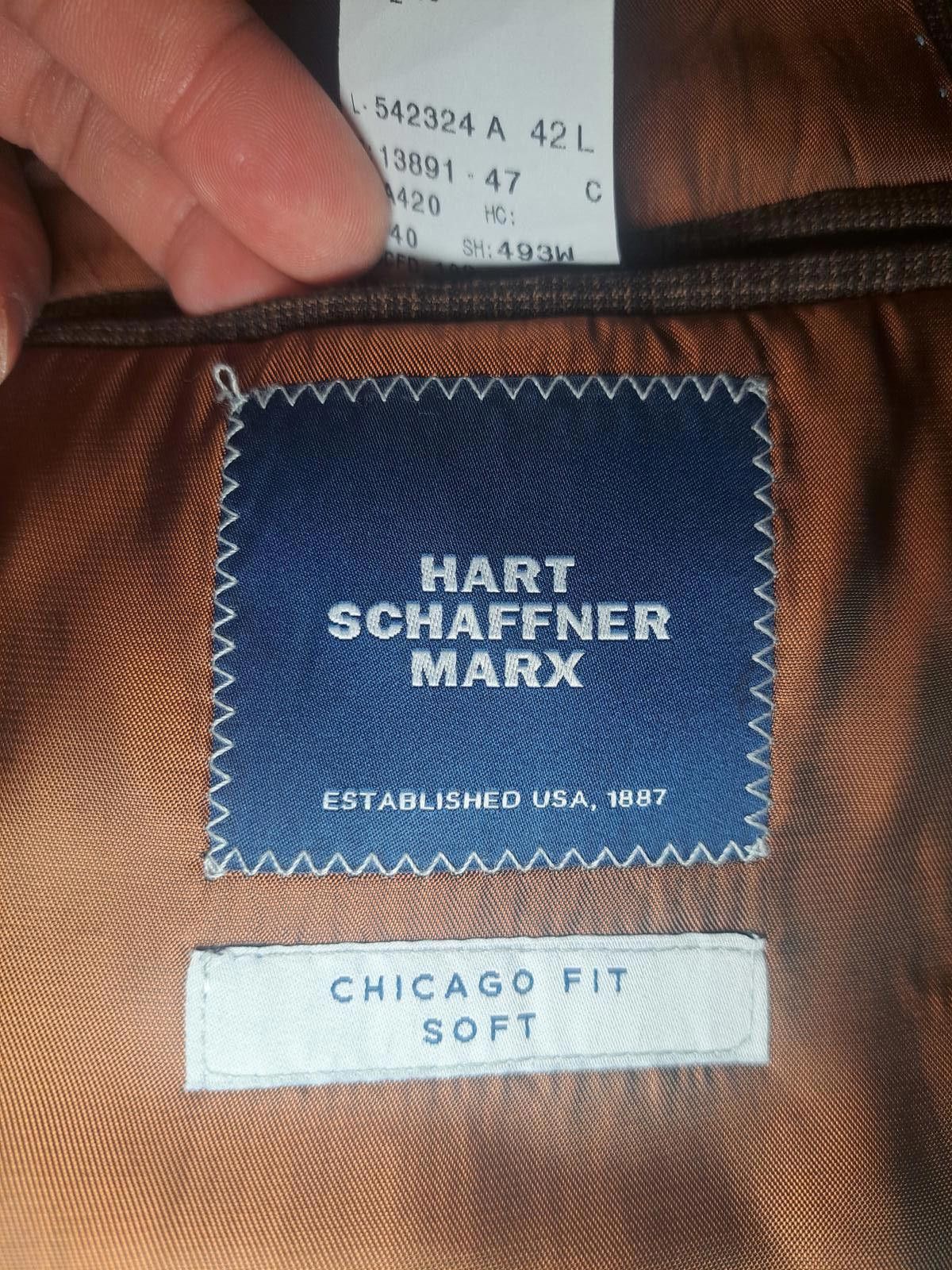 Hart Schaffner Marx Hart Schaffner Marx Sport Coat Mens 42L Brown Wool Nailhead Size 42L - 2 Thumbnail