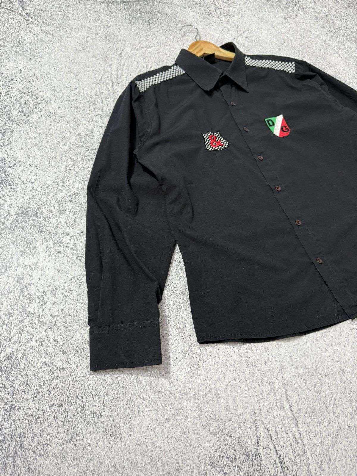 Dolce & Gabbana × Vintage Dolce & Gabbana Black Shirt Big Logo AVANTGARDE Y2K Size US XL / EU 56 / 4 - 4 Thumbnail