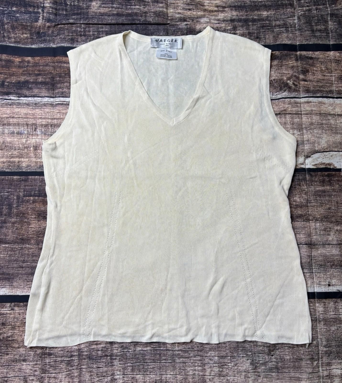 Jaeger Jaeger Tank Top Womens Large Made in Italy Rayon Knit Size L / US 10 / IT 46 - 1 Thumbnail