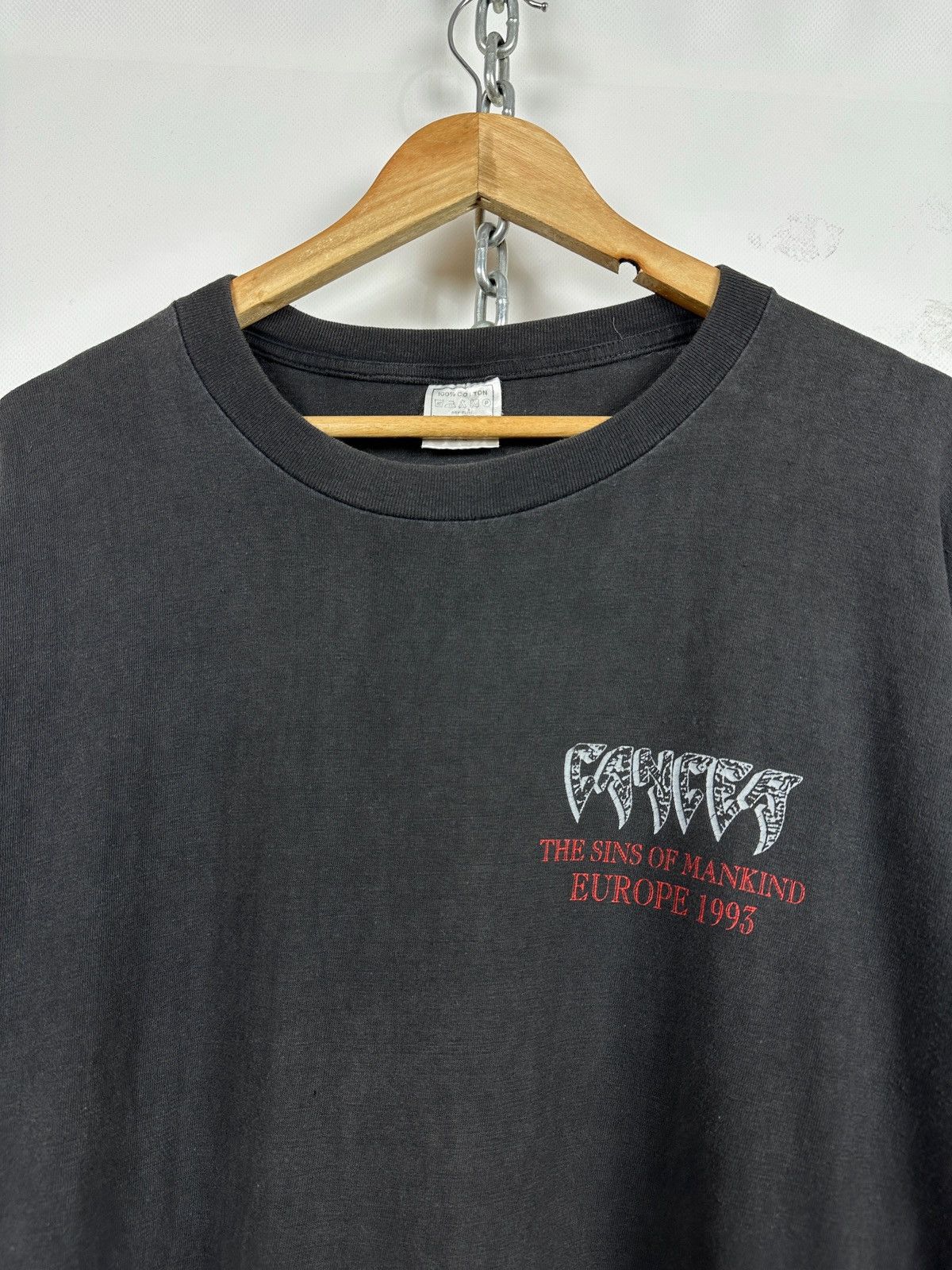Band Tees 1993 Vintage Cancer Sins Of Mankind Long Sleeve T-Shirt Size US XL / EU 56 / 4 - 17 Thumbnail