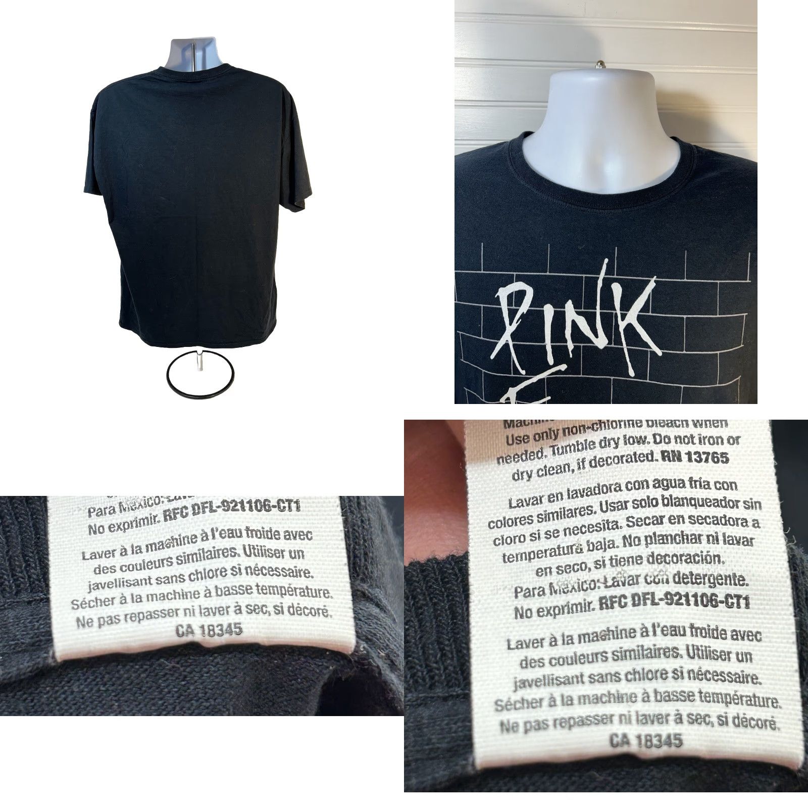 Fruit Of The Loom Pink Floyd Off The Wall Shirt Men XL Black Short Sleeve Crew 2017 RN#13765 Size US XL / EU 56 / 4 - 8 Thumbnail