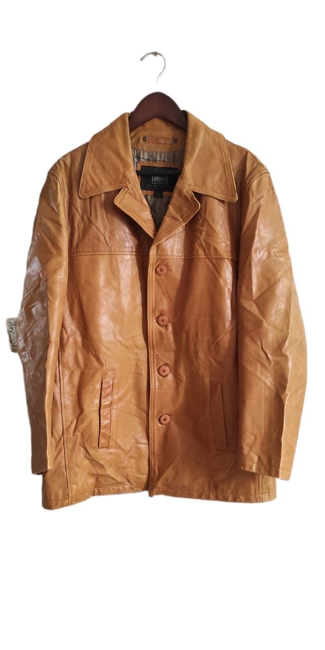 Redskins Vintage Territoire Redskins Brown Tan Leather Blazer Jacket ...