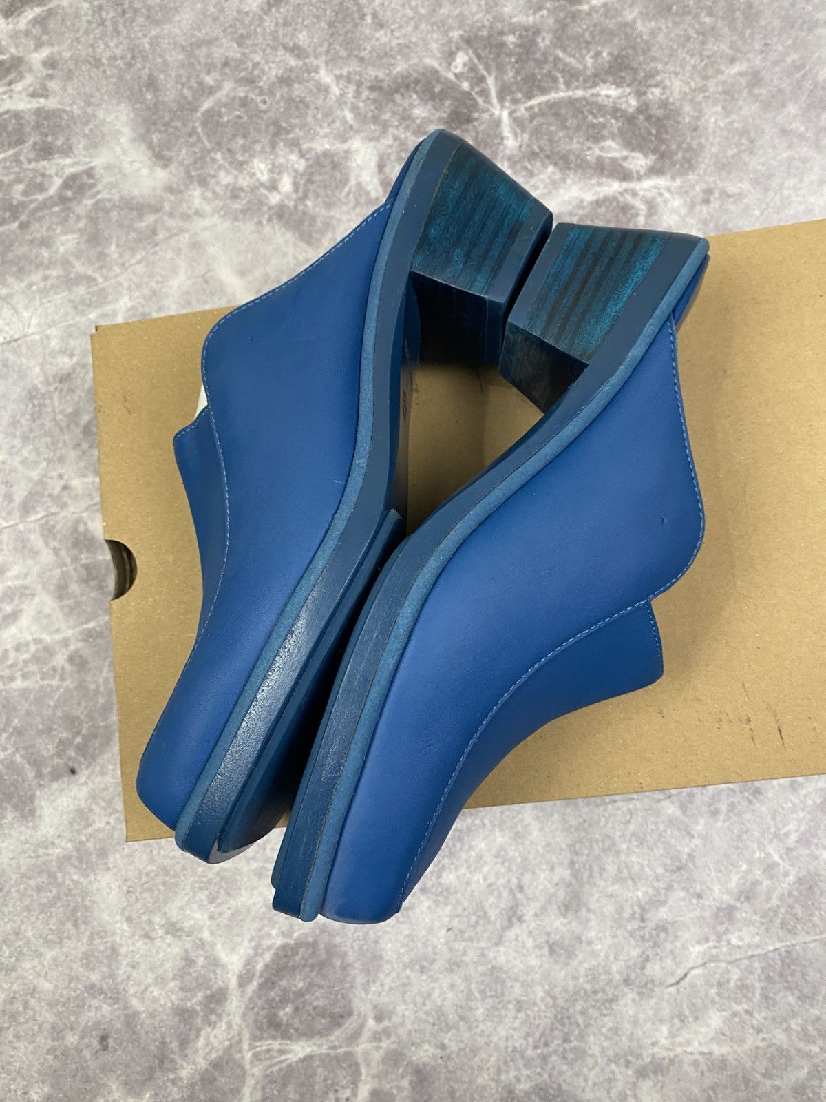 Eckhaus Latta Ugg x Eckhaus Latta Cowboy Block Blue Leather Mules Size: 37 Size US 7 / IT 37 - 6 Thumbnail