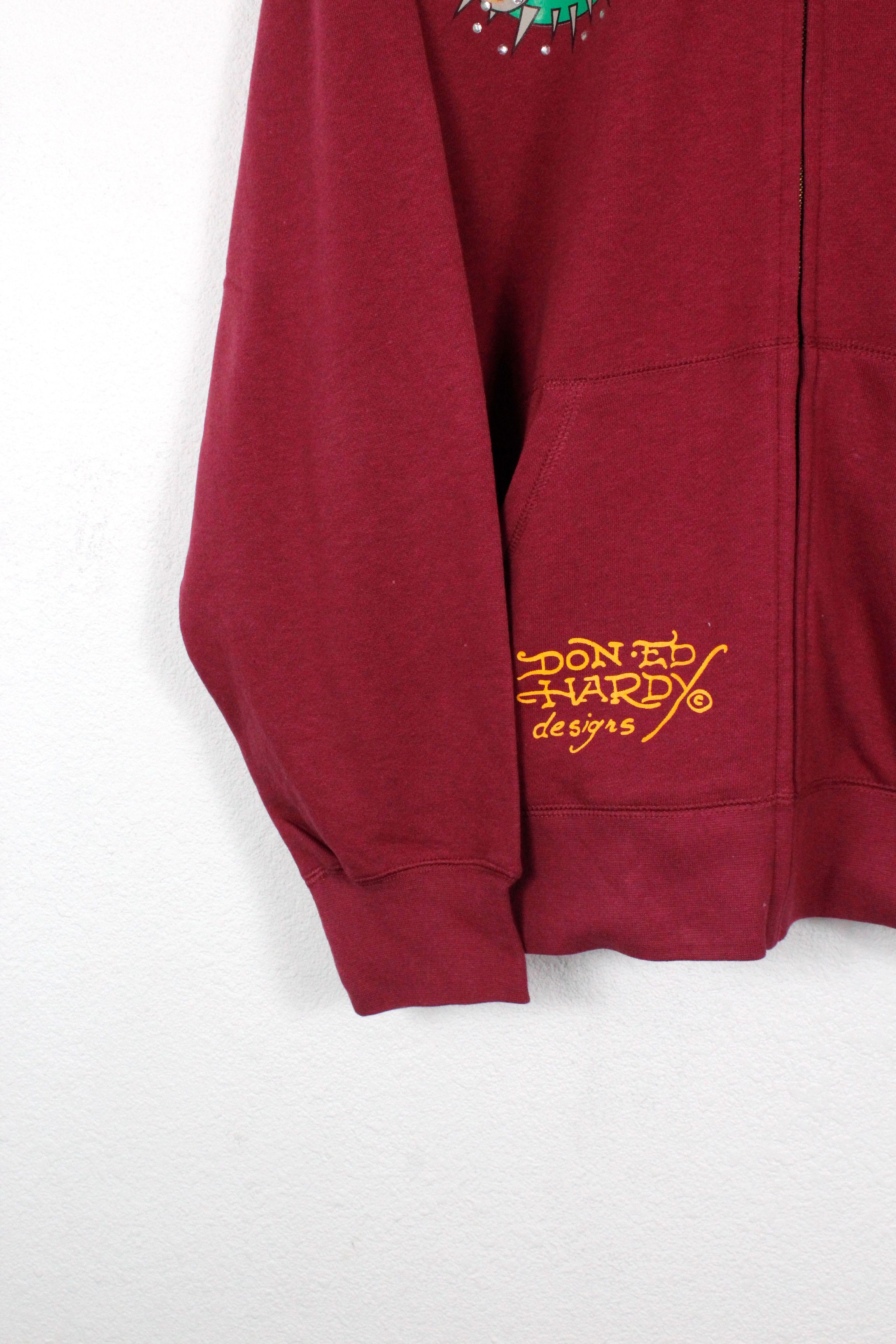 Ed Hardy Vintage Y2K ED HARDY Big Dog Logo Embellished Zip Hoodie Size US XL / EU 56 / 4 - 3 Thumbnail