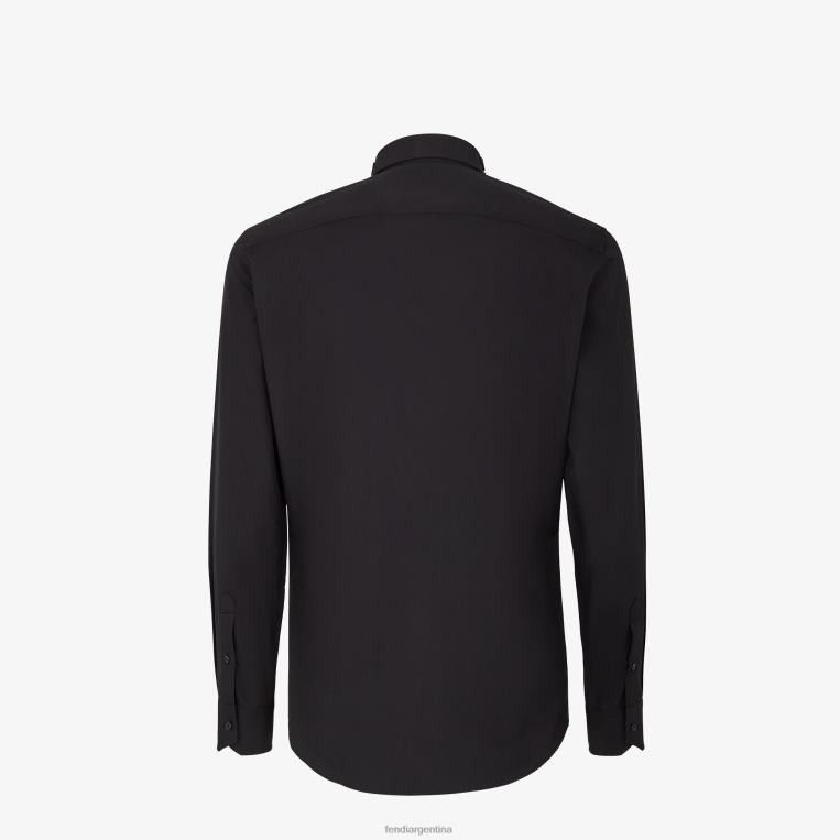 Fendi o1loc1c1024 Black Cotton Shirt in Black Size US L / EU 52-54 / 3 - 2 Thumbnail