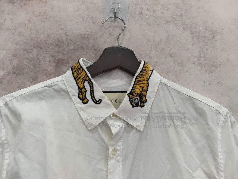 Gucci Gucci Size 39 Embroidered shirt with tiger collar Size XS / US 0-2 / IT 36-38 - 3 Thumbnail