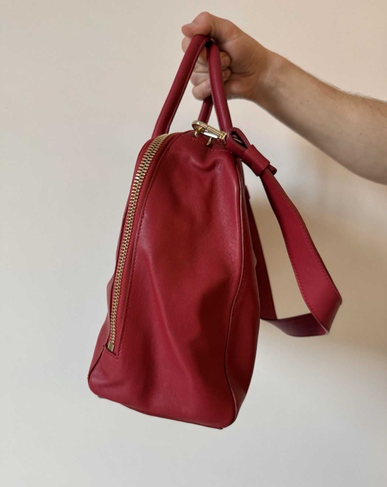 Furla Furla Twiggy Red Hand satchel Bag Leather 2 Way Tote Bag Size ONE SIZE - 12 Thumbnail