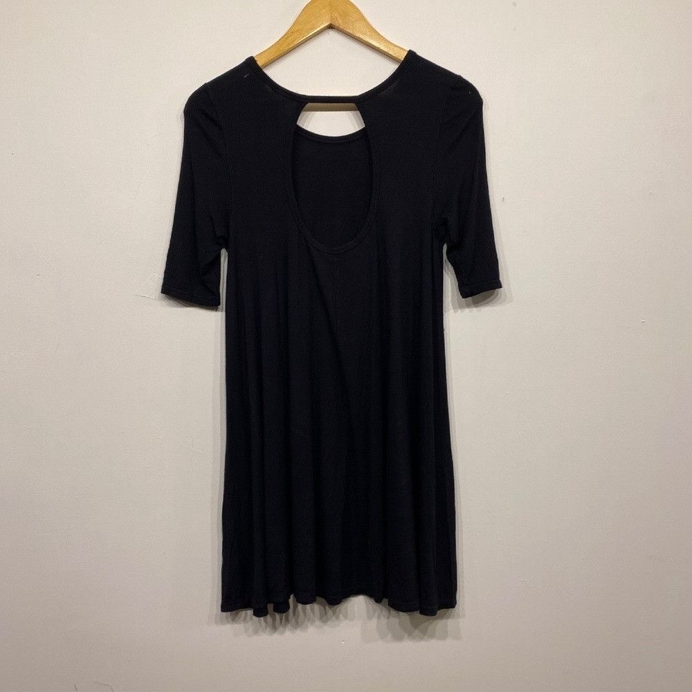 Free People Free People We The Free Black Swingy Short Sleeve Tunic Top Size S / US 4 / IT 40 - 3 Thumbnail