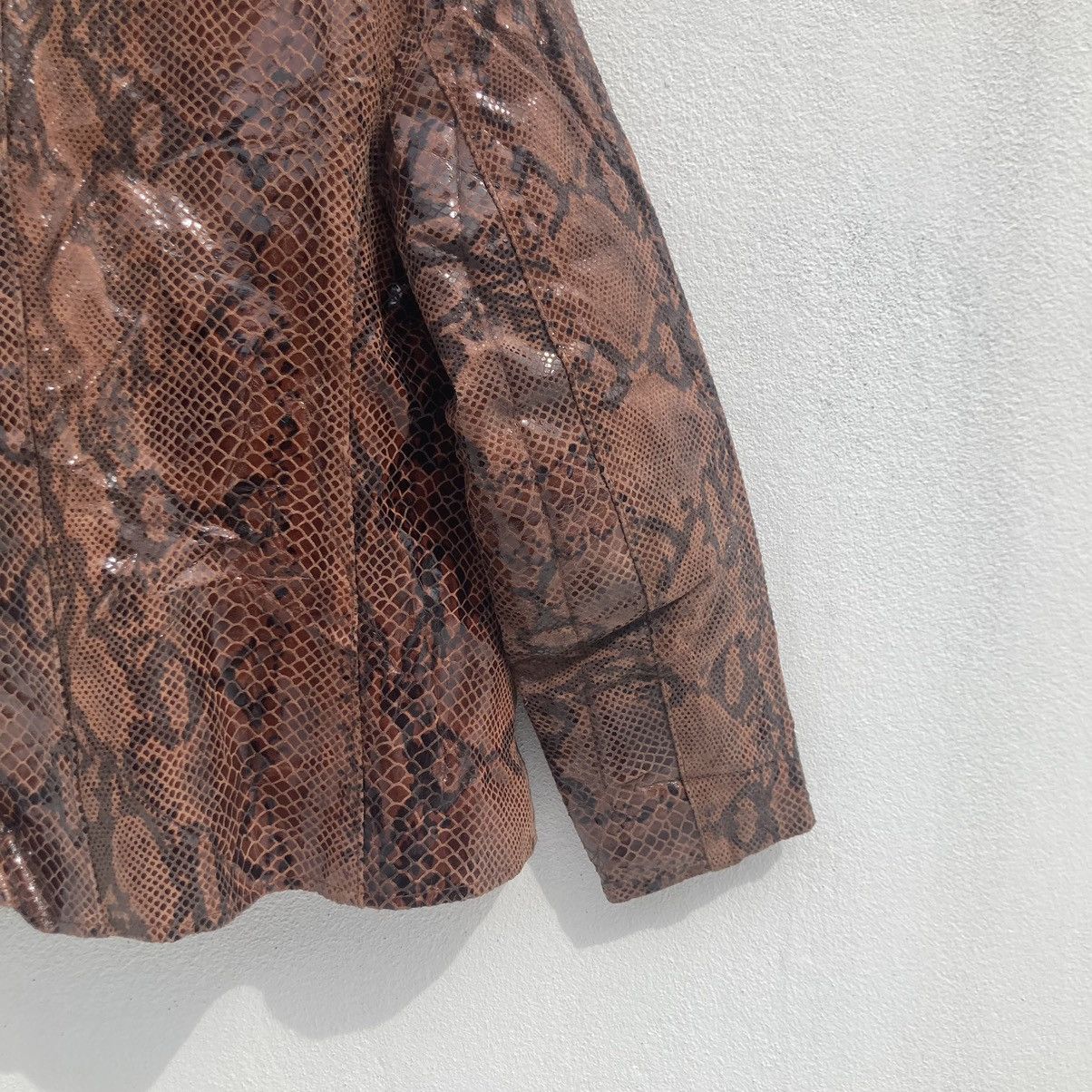 VINTAGE MAXIMA VERA PELLE SNAKE DESIGN LEATHER JACKET