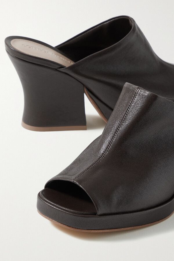 Bottega Veneta o1mle0325 Stack Wedge Mules in Brown Size US 6 / IT 36 - 4 Thumbnail