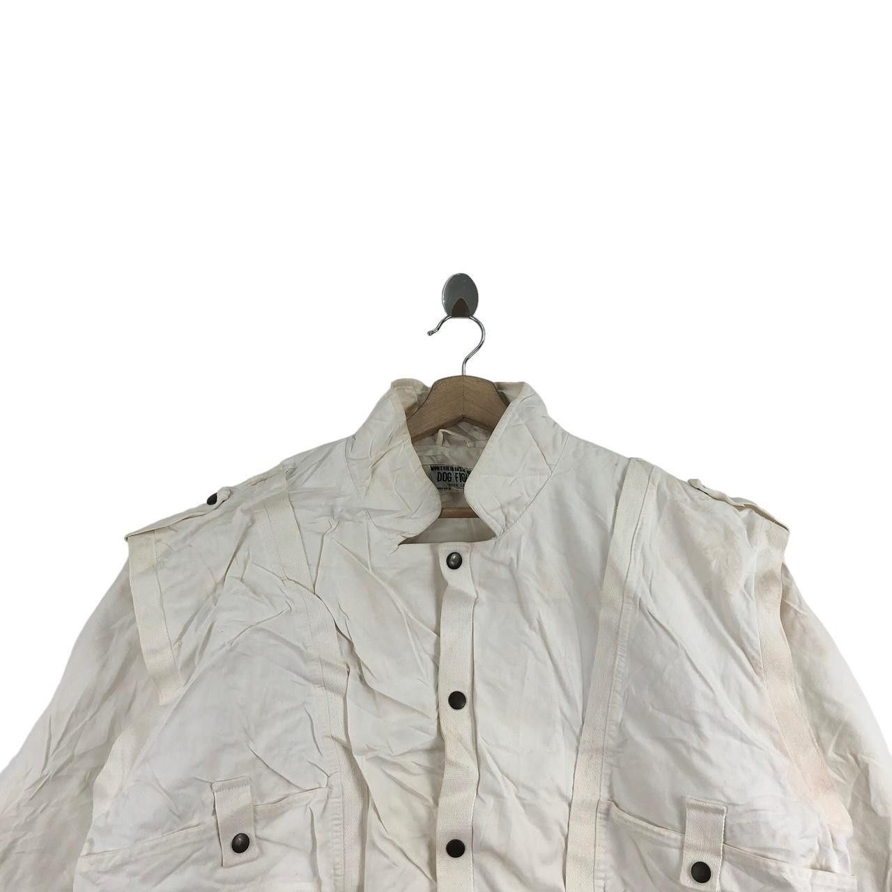 Vintage Vintage DOG FIGHT PARIS Beige Baggy Denim Jeans Jacket Coat Size S / US 4 / IT 40 - 3 Thumbnail