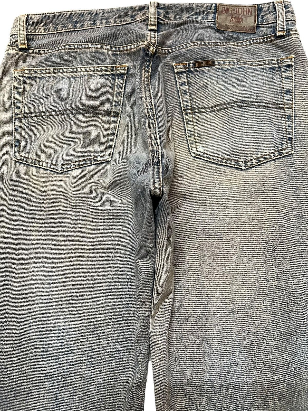 Big John Vintage Big John Baggy Blue Black Distressed Denim Size US 33 - 6 Thumbnail