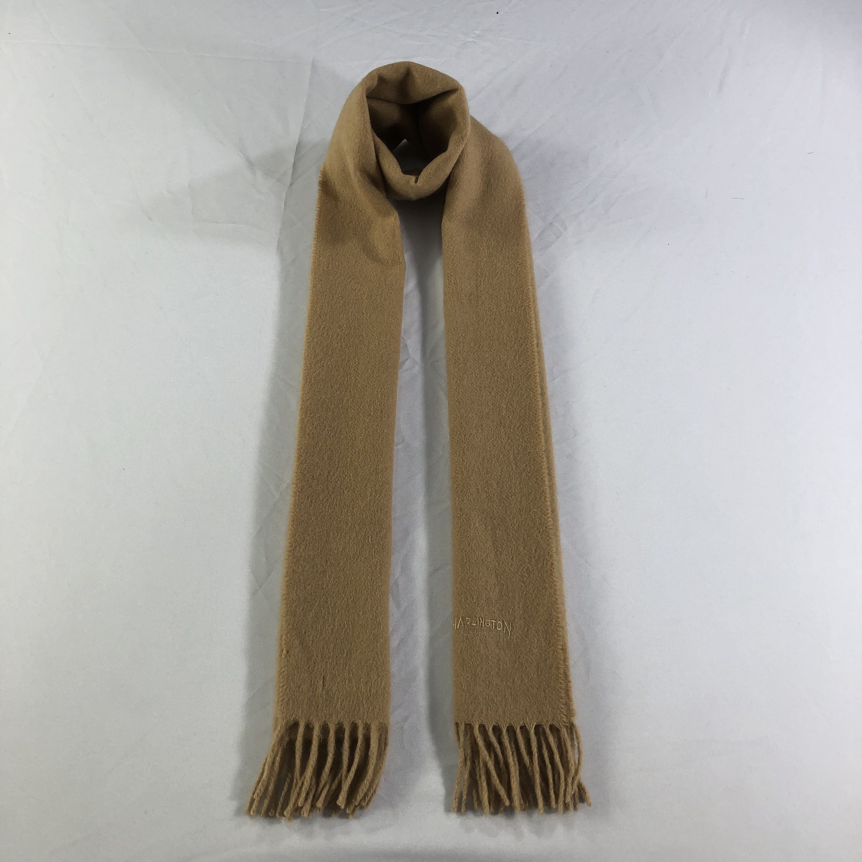 Vintage Harlington London Tan Cashmere Scarf Muffler V1517 Size ONE SIZE - 1 Thumbnail