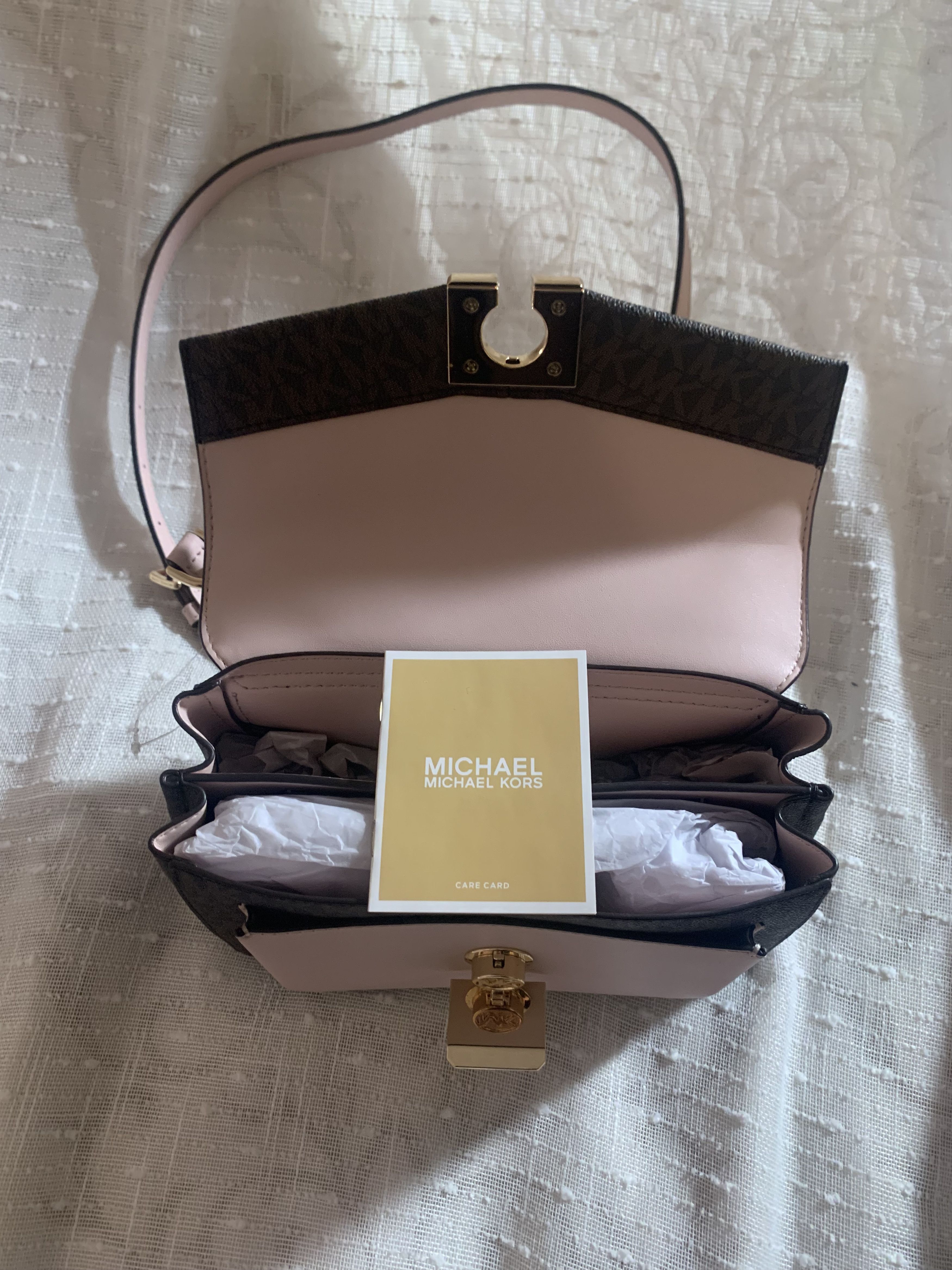 Michael Kors Brand New Lita Medium Two-Tone Logo Crossbody Bag Size ONE SIZE - 8 Thumbnail