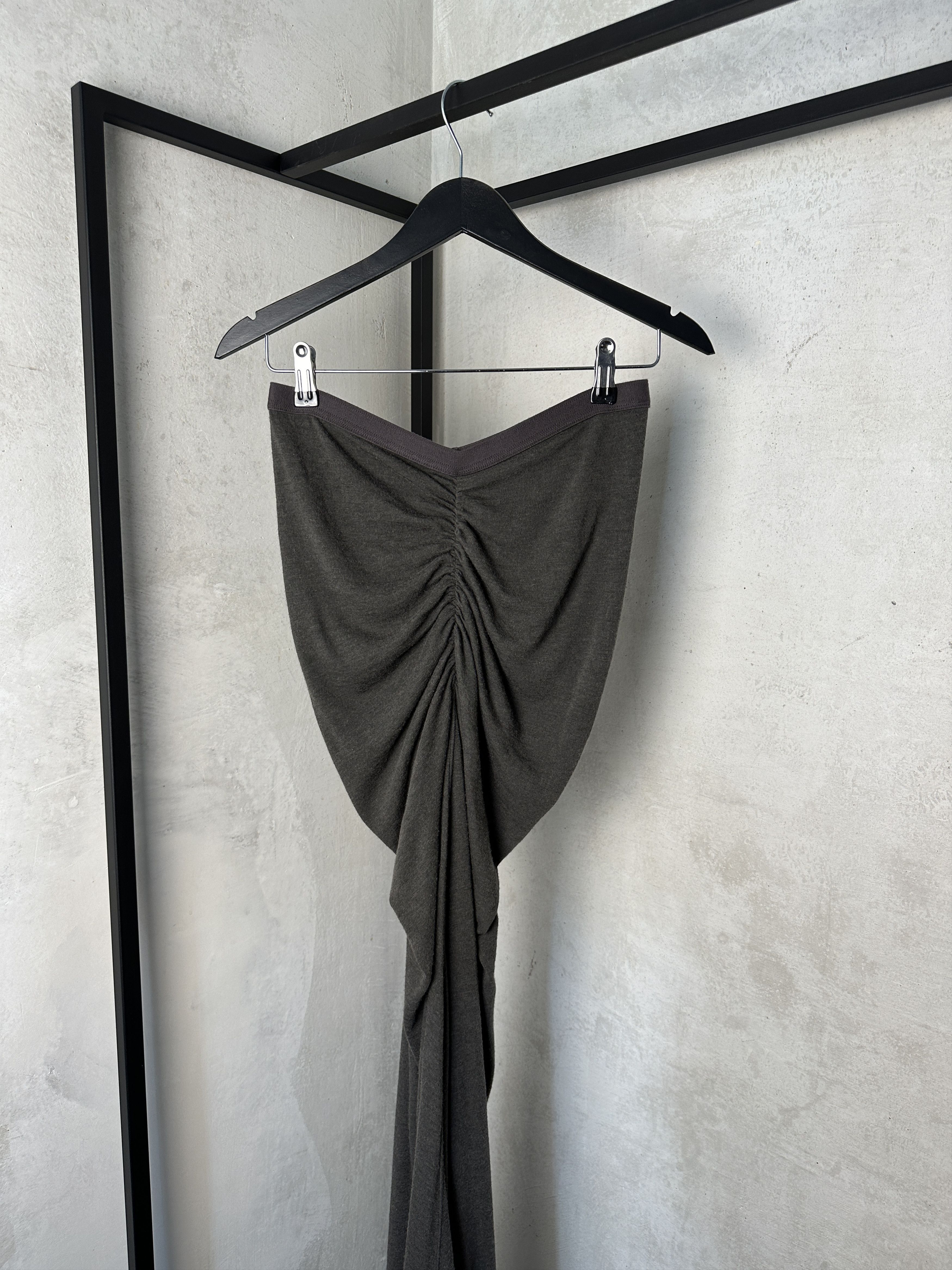 Rick Owens Rick Owens Lilies Ruche Jersey Maxi Skirt in Dark Dust Size 27" / US 4 / IT 40 - 3 Thumbnail