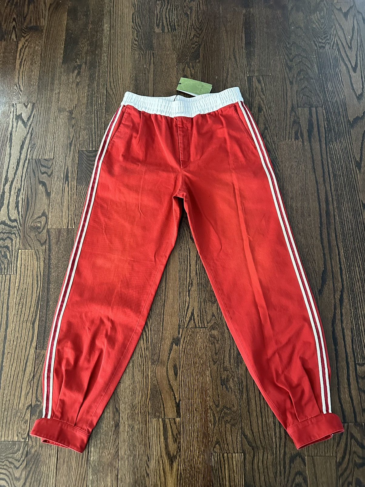 image of Gucci Military Drill Buckled Pant in Red, Men's (Size 33)