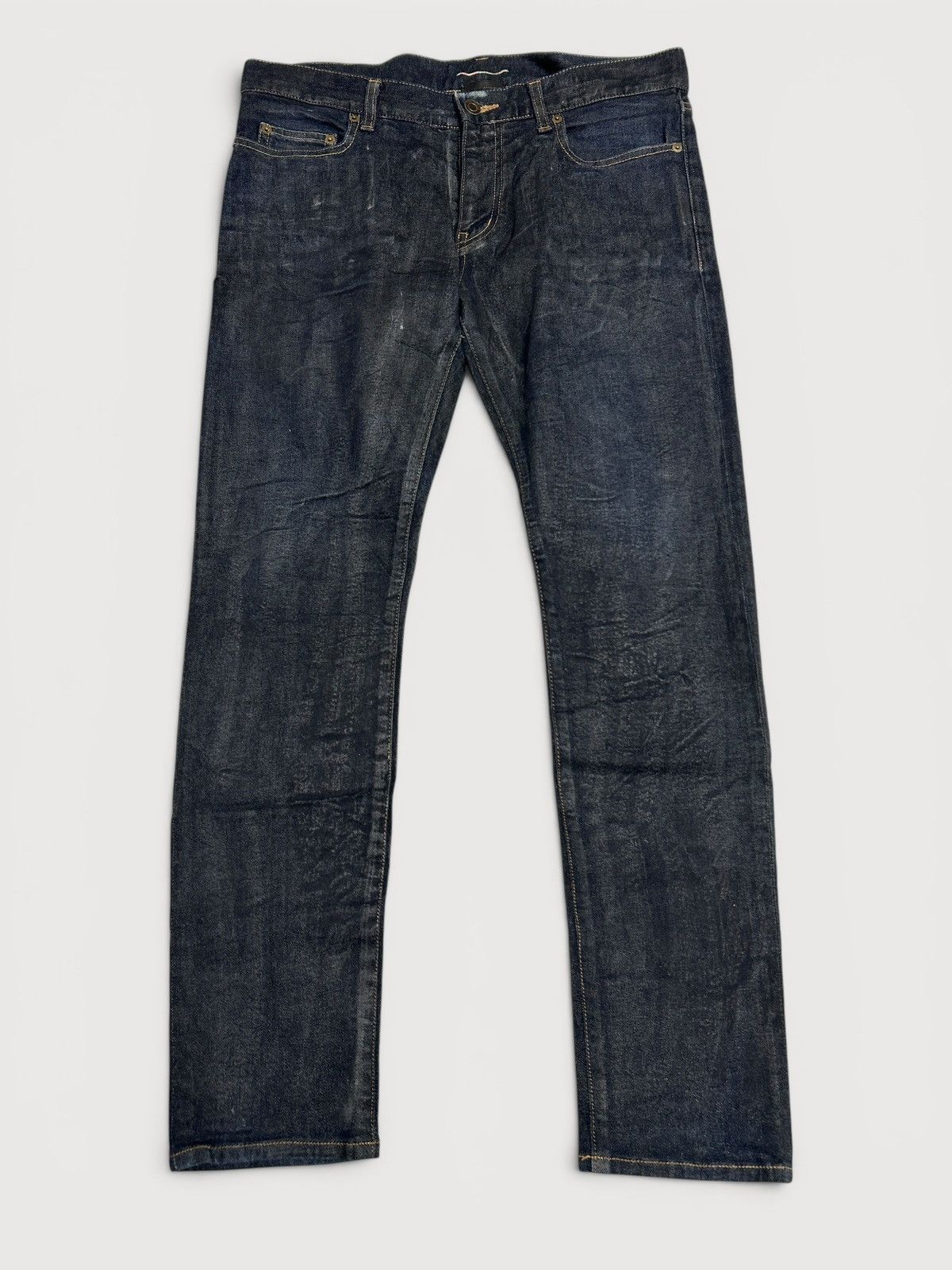 Saint Laurent Paris FW2016 D02 Indigo Waxed Denim Size US 32 / EU 48 - 1 Thumbnail