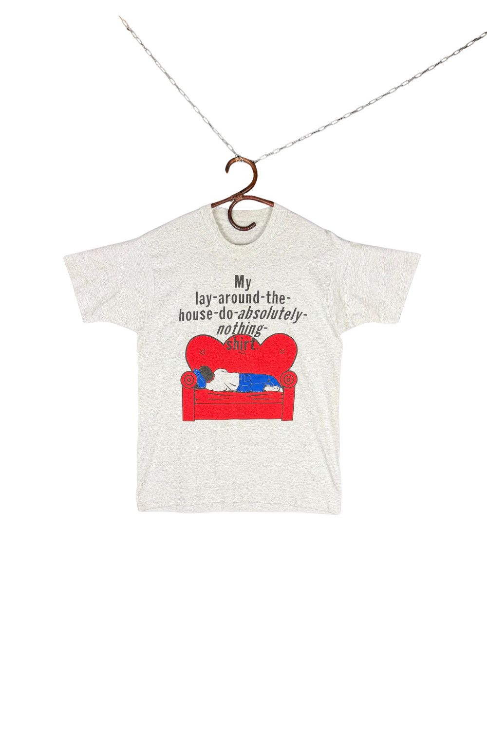Vintage Vintage 90s Lazy Couch Graphic T-Shirt Irony Tee Size US M / EU 48-50 / 2 - 1 Thumbnail