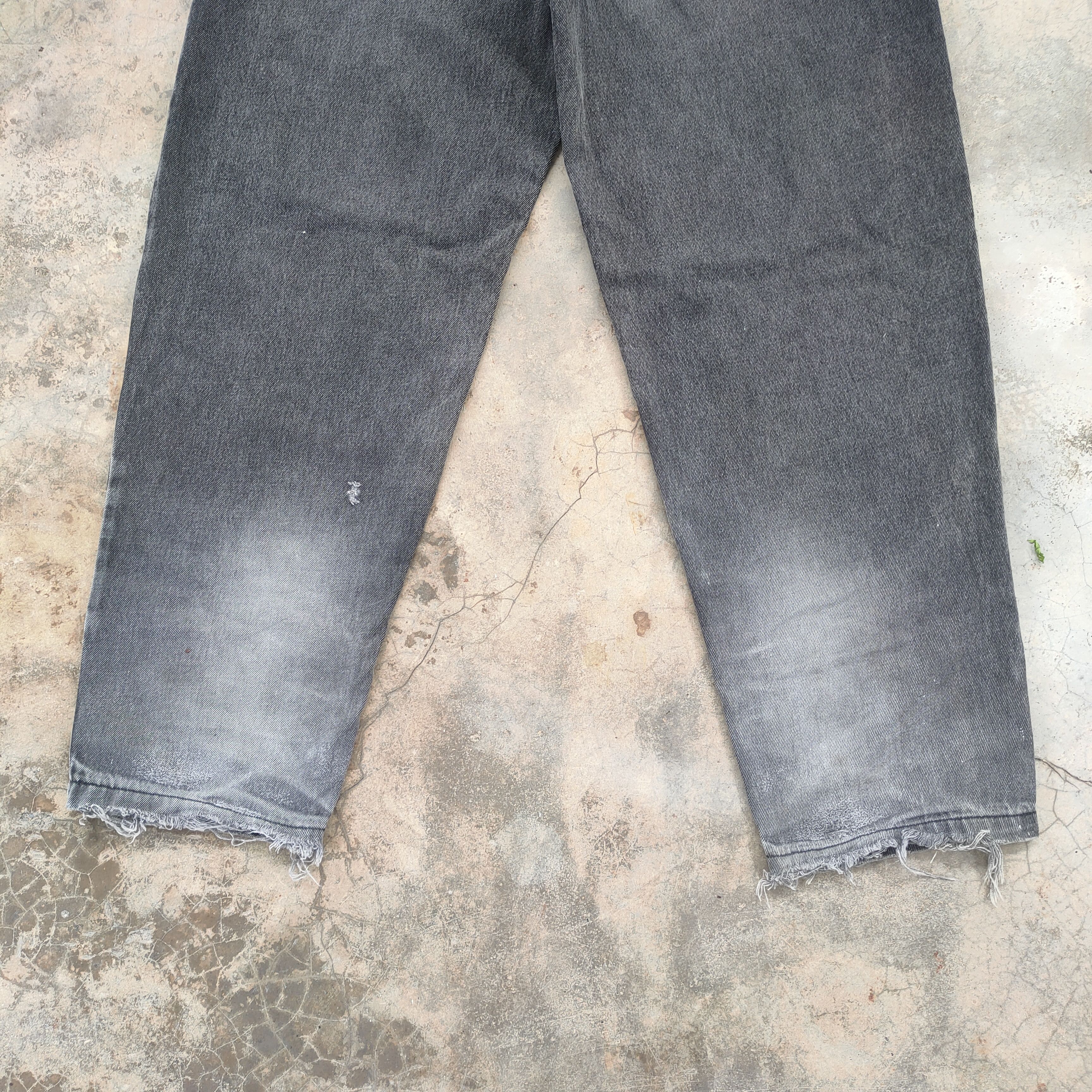 Jean × Vintage W34 VINTAGE KNOCKOUT FADED BLACK DISTRESSED JEANS PANTS Size US 34 / EU 50 - 12 Thumbnail