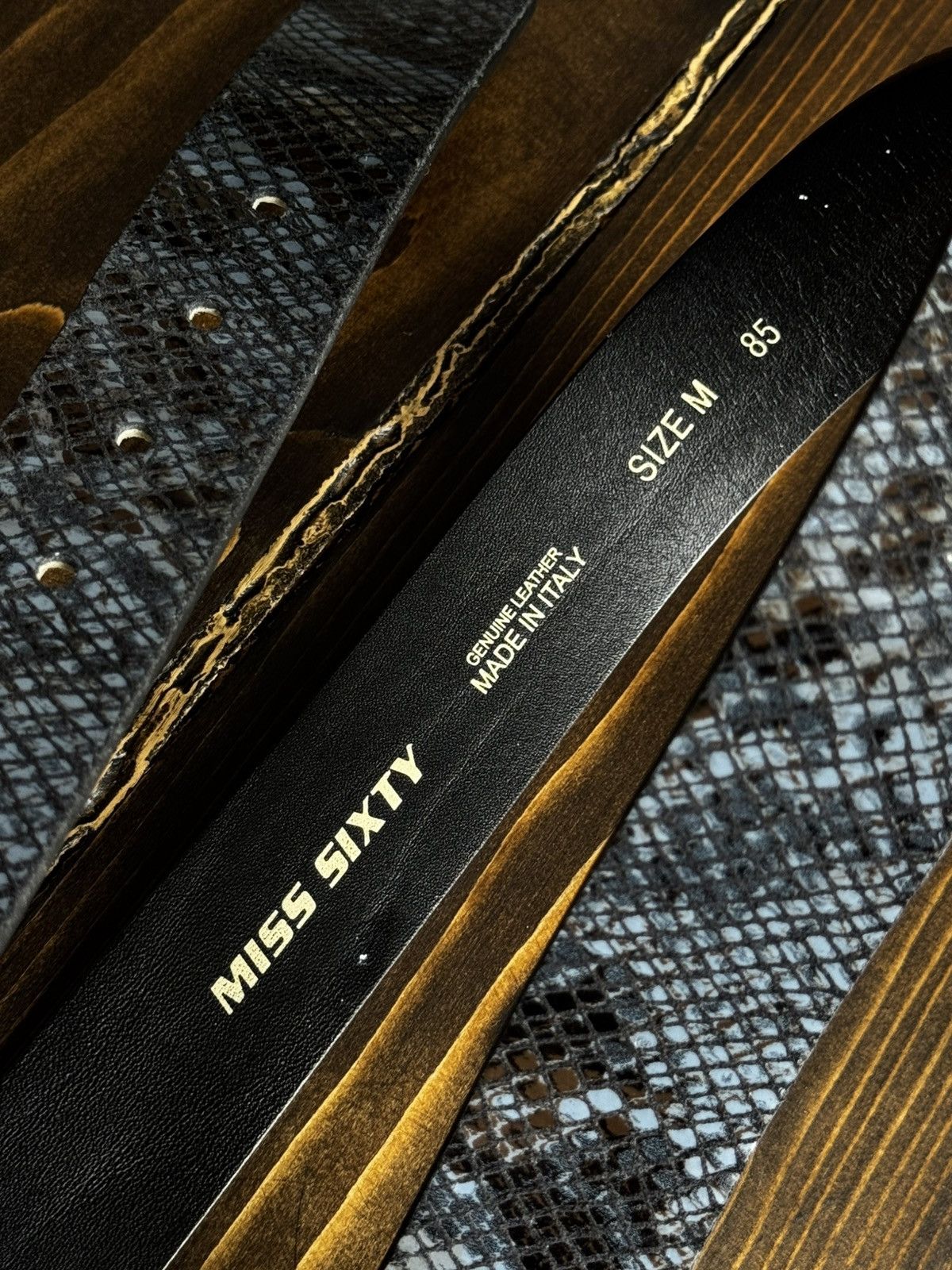 Miss Sixty Miss Sixty Python Leather Y2K 00’s Belt Size ONE SIZE - 4 Thumbnail