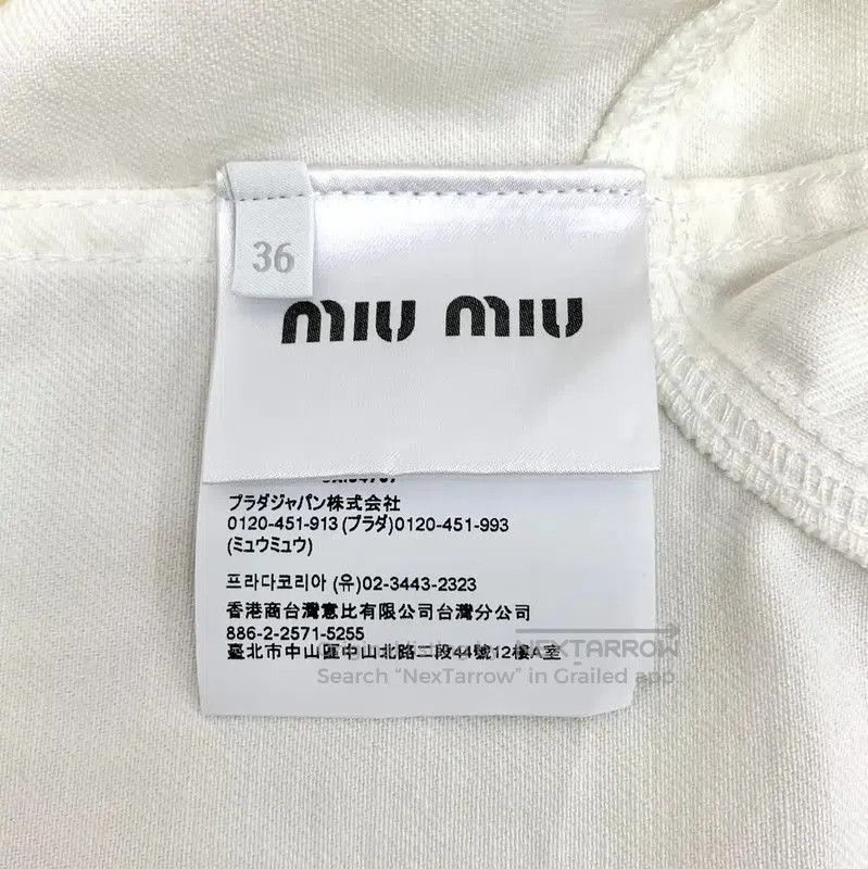 Miu Miu Miu Miu White Cotton Cropped Jacket . Size XS / US 0-2 / IT 36-38 - 6 Thumbnail