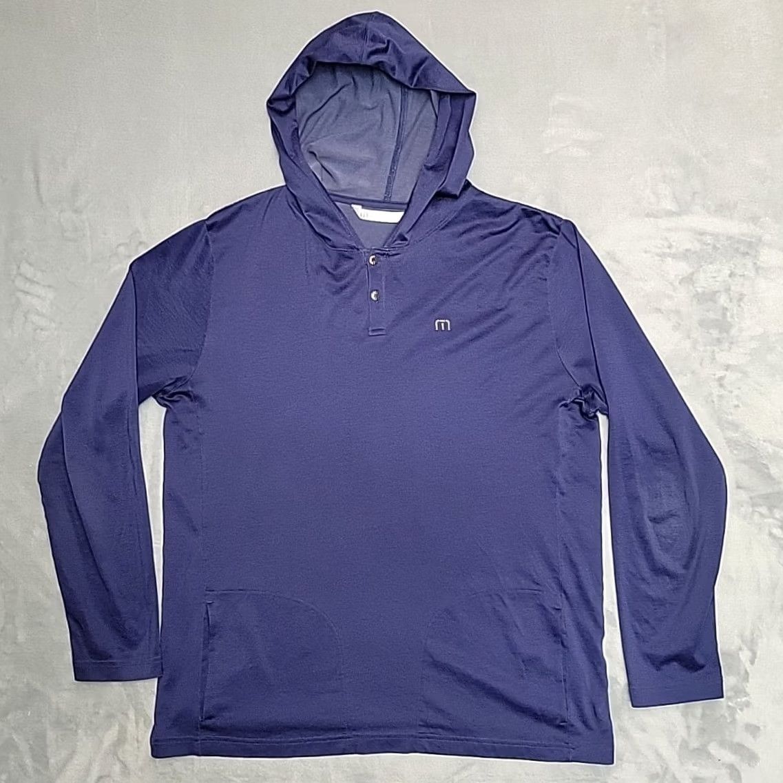 Mountain Hardwear Travis Mathew Hoodie Shirt Mens M Blue Lightweight Performance Stretch Pullover Size US M / EU 48-50 / 2 - 2 Thumbnail