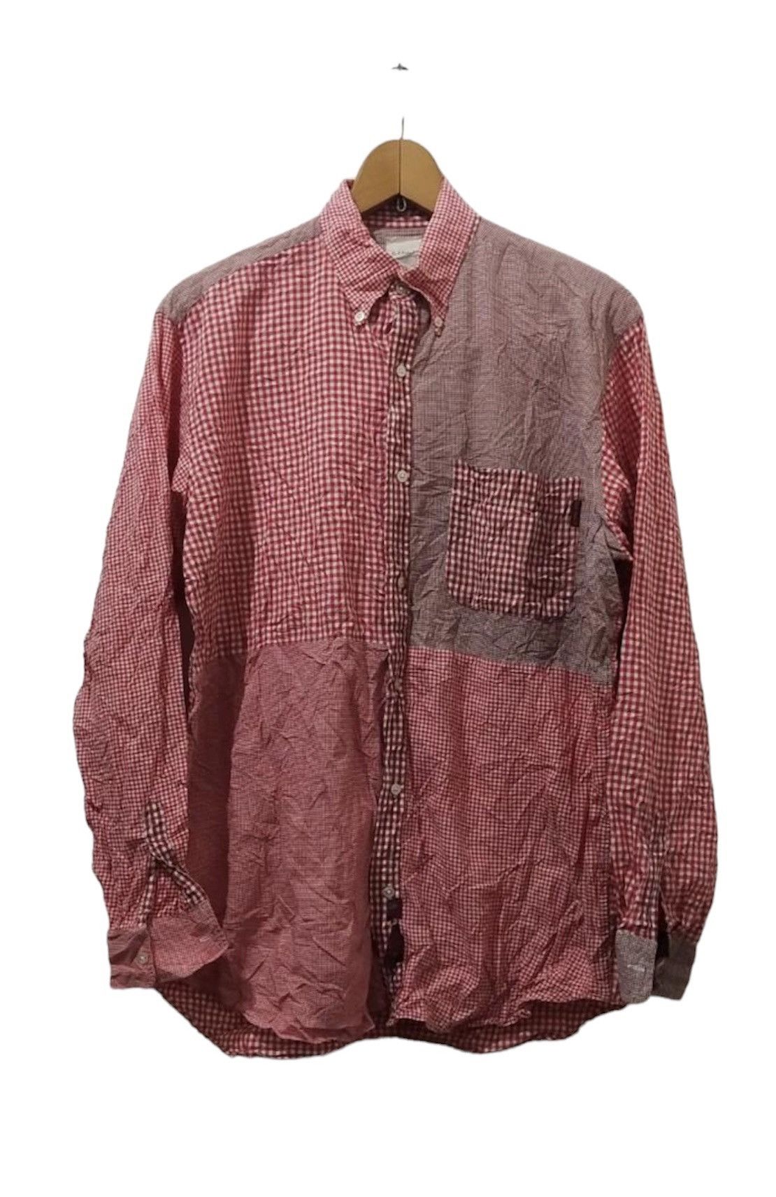 image of Karl Helmut Button Up Shirts in Red, Men's (Size Medium)