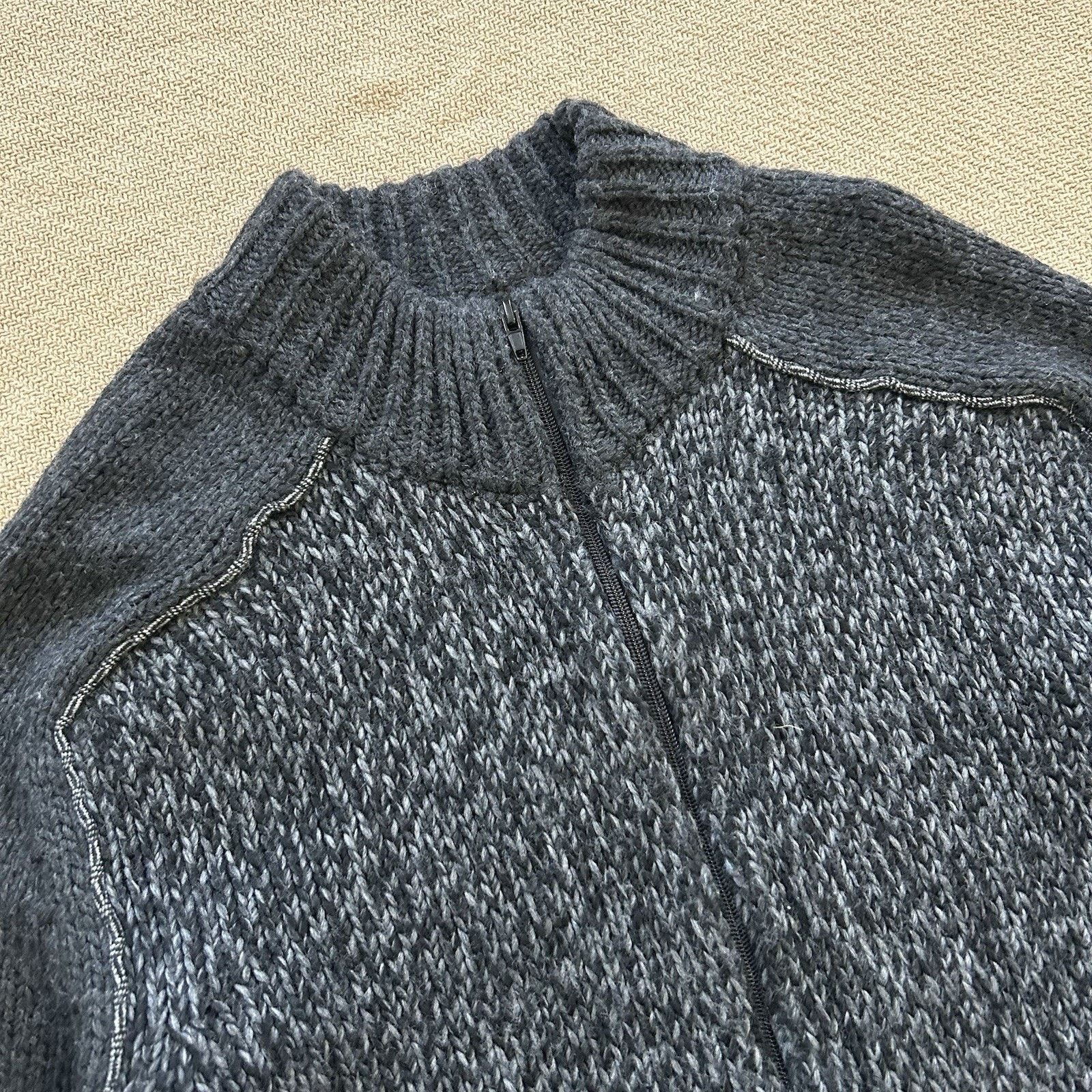 Daniele Fiesoli Heavy Knit Wool Fisherman Full Zip Sweater Made In Italy Size US L / EU 52-54 / 3 - 2 Thumbnail