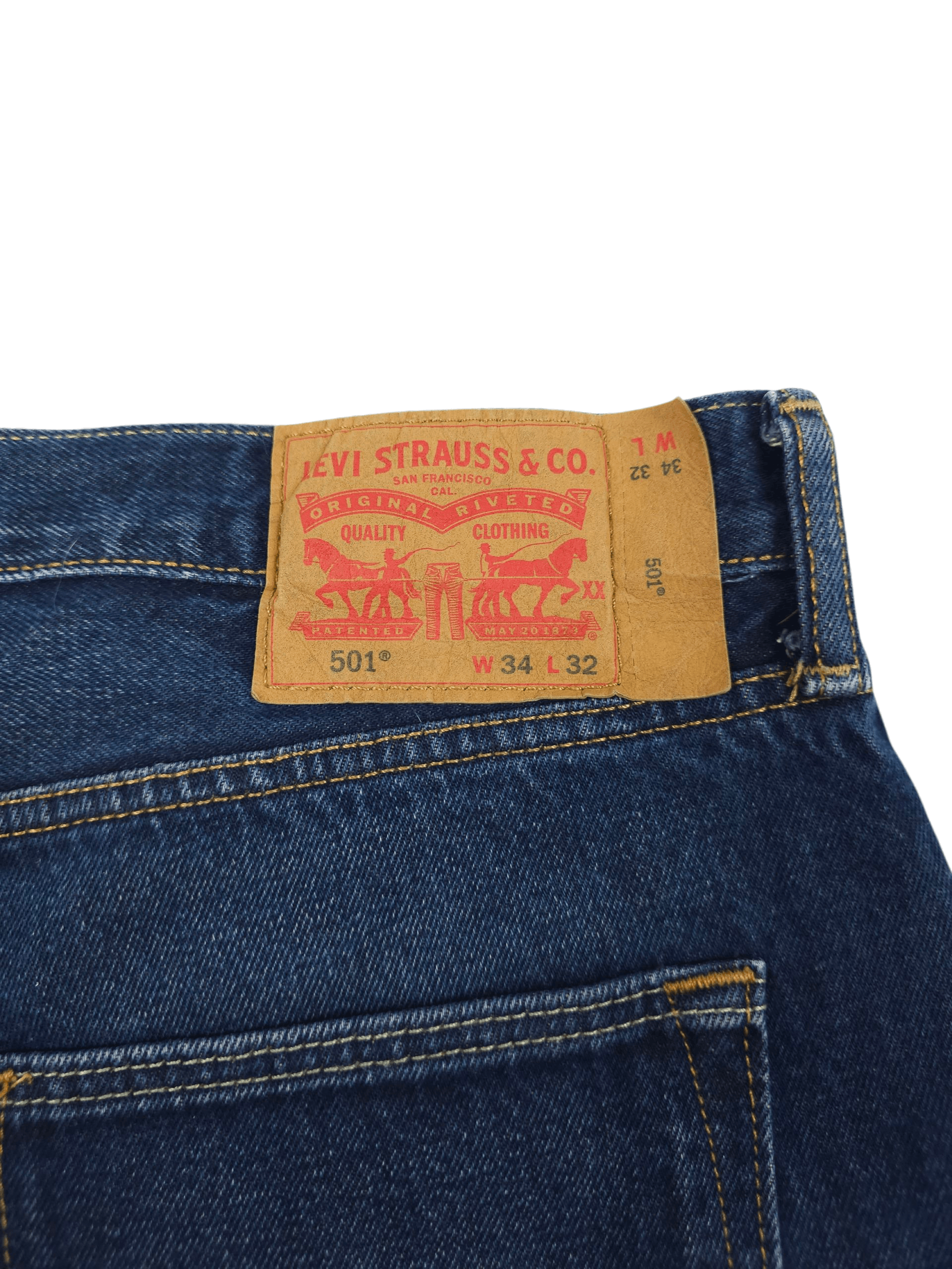 Levi's 💎 Levi's 34/32 Navy Classic Straight Denim Blue Jeans Y2K Size US 34 / EU 50 - 7 Thumbnail