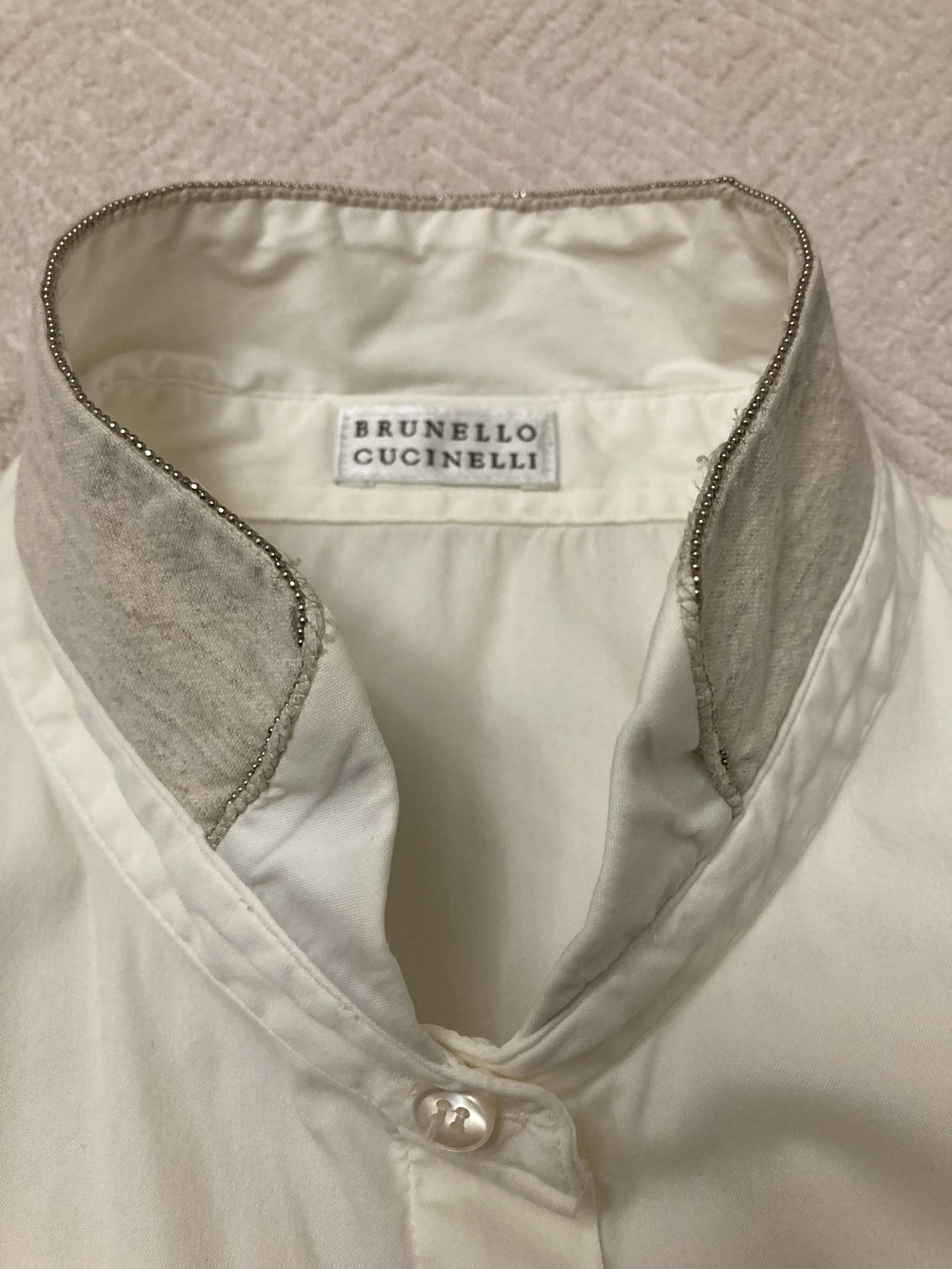 Brunello Cucinelli Brunello Cucinelli Shirt White Short Sleeve Made in Italy Size M / US 6-8 / IT 42-44 - 4 Thumbnail