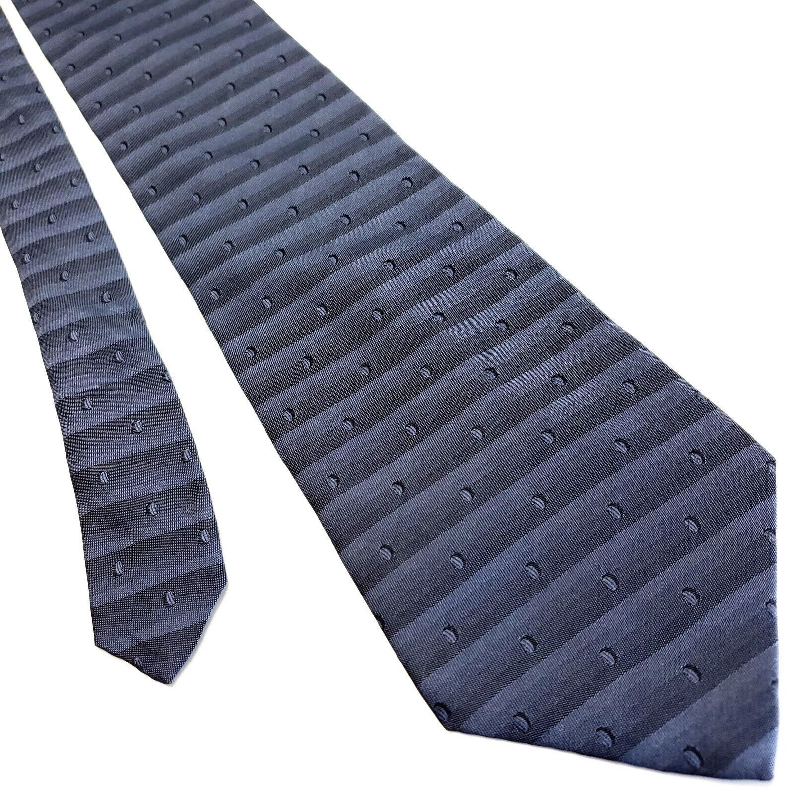 DKNY DKNY Blue Gray Silk Tie Woven Wide Dots Size ONE SIZE - 1 Thumbnail