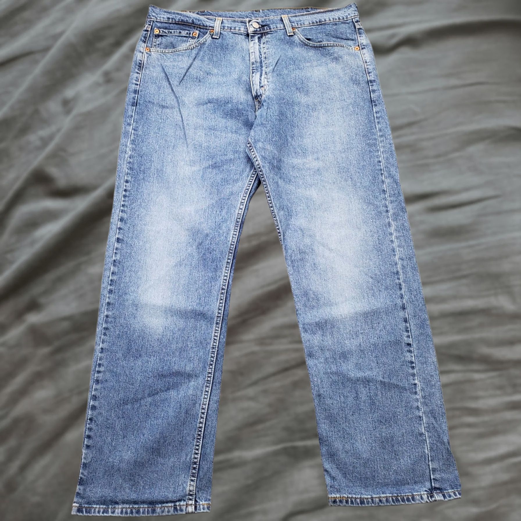 Levi's Levi's 505 Jeans Mens 38x30 Blue Denim Stretch Medium Wash Red Tab Straight Leg Mens Size 38 Blue Denim Stretch Regular Straight Jeans Size US 38 / EU 54 - 1 Thumbnail