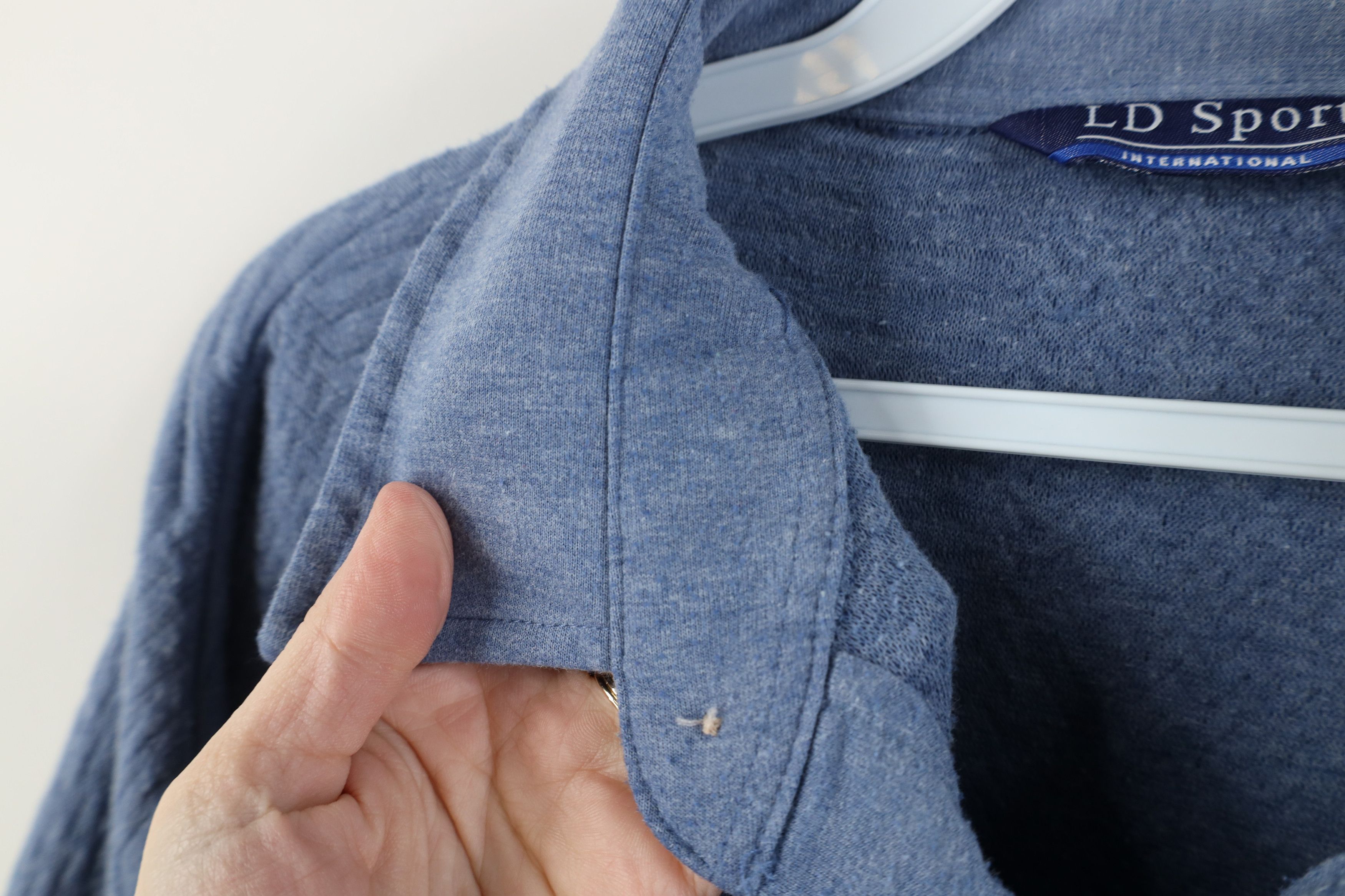 Vintage Vintage 90s Streetwear Ribbed Knit Pullover Polo Shirt Blue Size US XL / EU 56 / 4 - 8 Thumbnail
