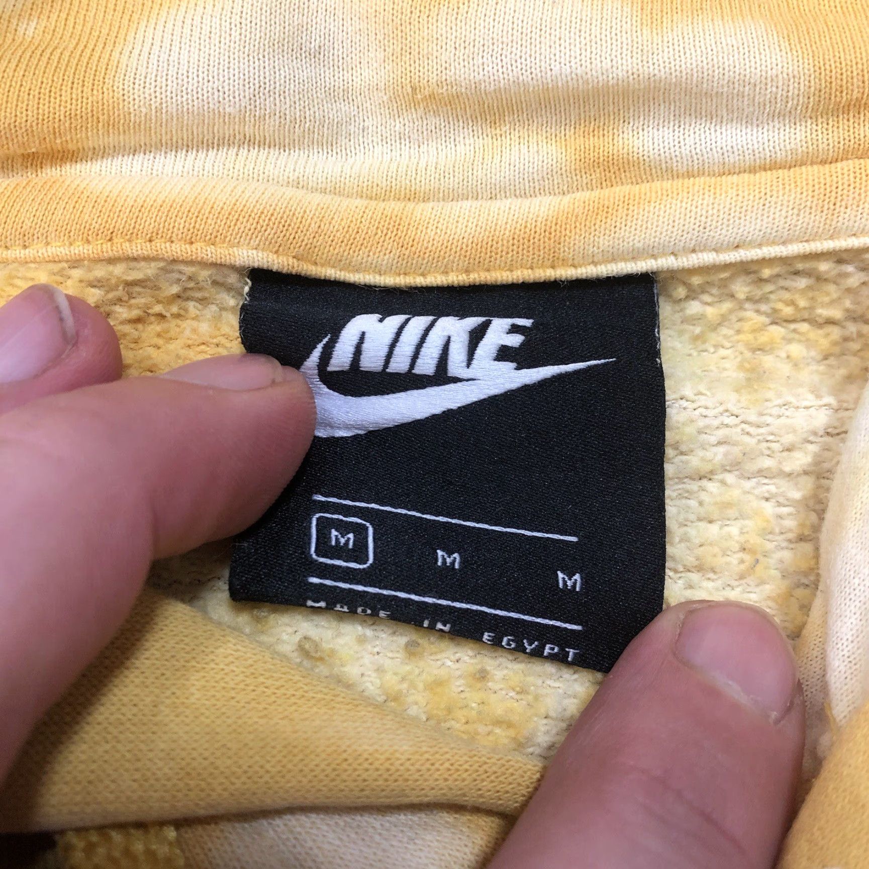 Nike VINTAGE Nike Sweatshirt Hoodie Mens Tag XXL Tie Dye Acid Wash Yellow 1 Of 1 Checks AOP Size US M / EU 48-50 / 2 - 4 Thumbnail
