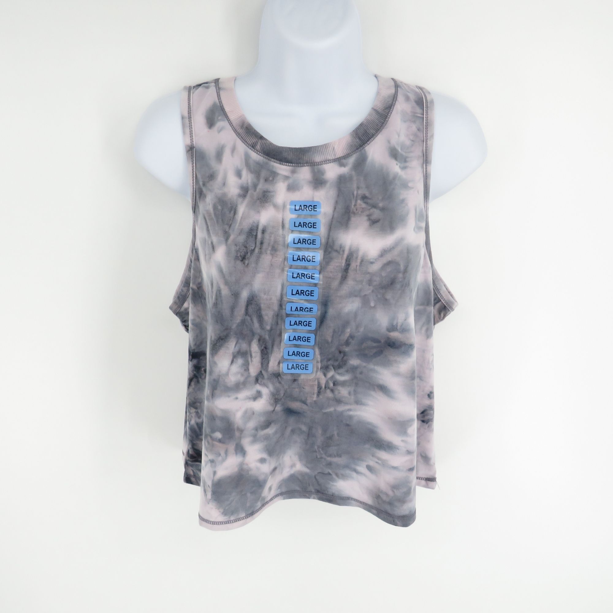 Other 90 Degree Large Tie Dye Mellow Pink & Gray Sleeveless Tank T Size L / US 10 / IT 46 - 1 Thumbnail