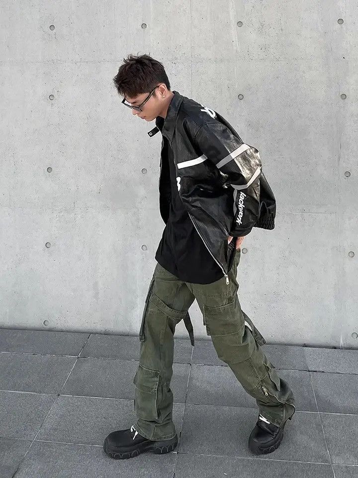 Japanese Brand Distressed function pleated baggy cargo pants Size US 32 / EU 48 - 3 Thumbnail