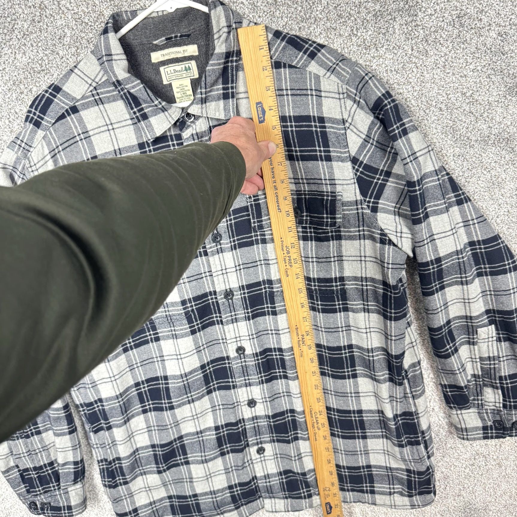Vintage LL Bean Flannel Shirt Shacket L Black Gray Plaid Lined Traditional Fit Cabincore Mens Long Sleeve Button-Up Shirt Jacket Size US L / EU 52-54 / 3 - 2 Thumbnail