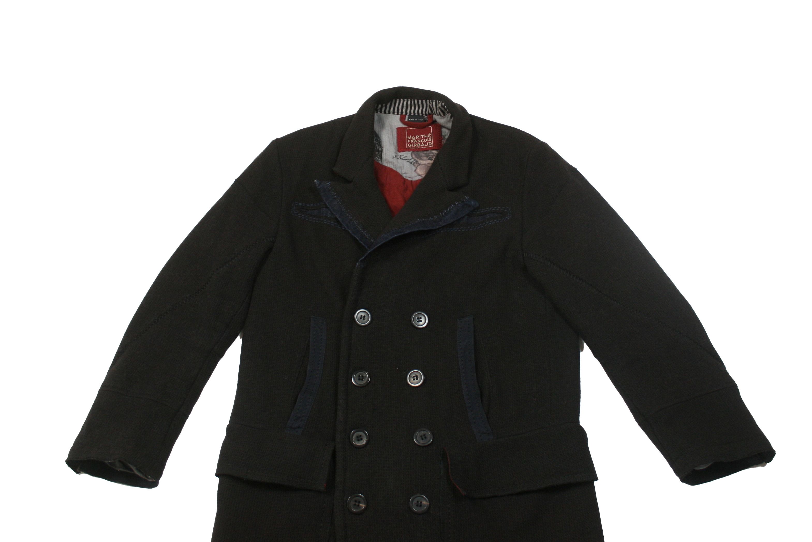 Marithe + Francois Girbaud 00S Wool Double Breasted Overcoat Vintage Size US L / EU 52-54 / 3 - 3 Thumbnail