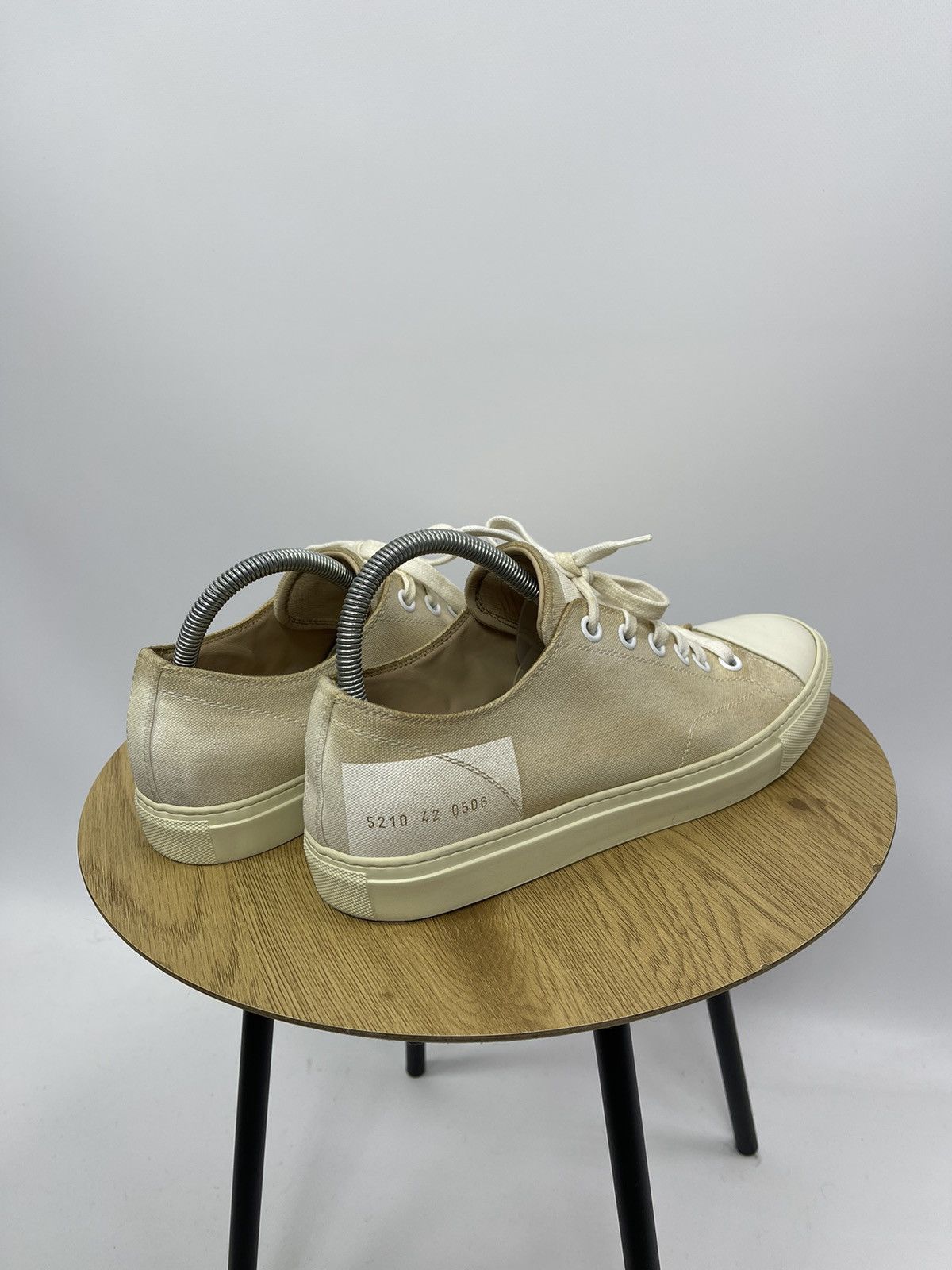 Common Projects Common Projects Beige Cotton and Leather Low SneakersEU 42 Size US 8 / EU 41 - 5 Thumbnail