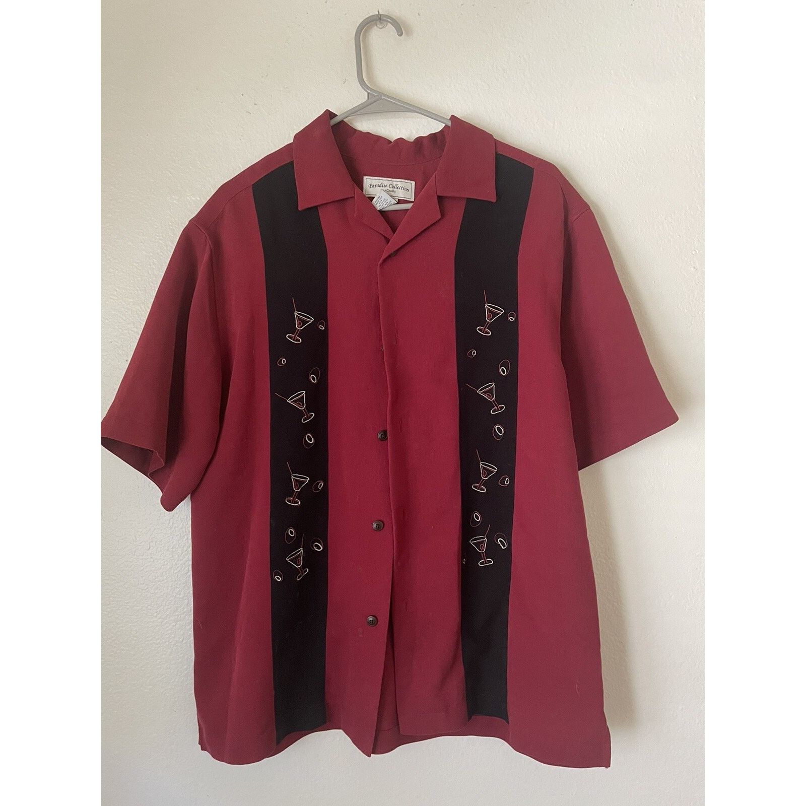 Paradise Found Cezani Red Silk Camp Shirt - Medium - Vintage Size US M / EU 48-50 / 2 - 1 Thumbnail