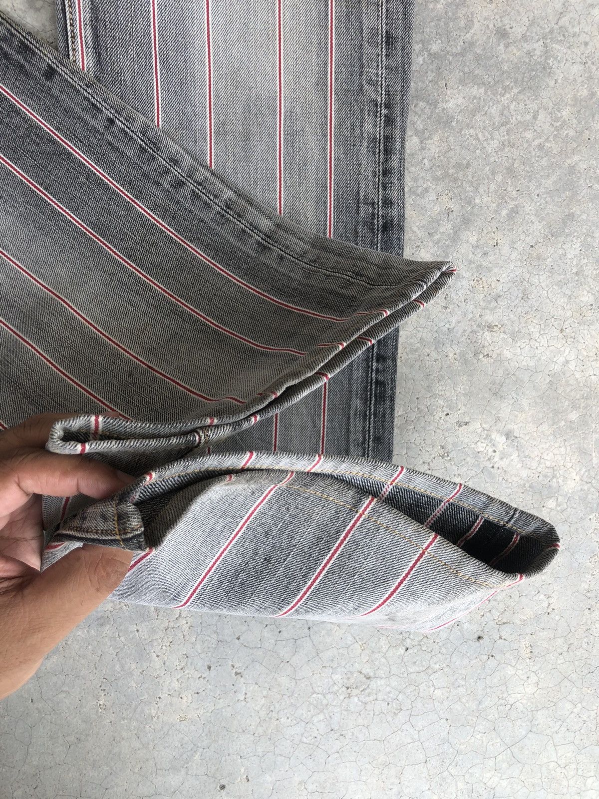 If Six Was Nine Japanese Edwin Flared Jeans Distressed Selvedge Hickory Size US 31 - 16 Thumbnail