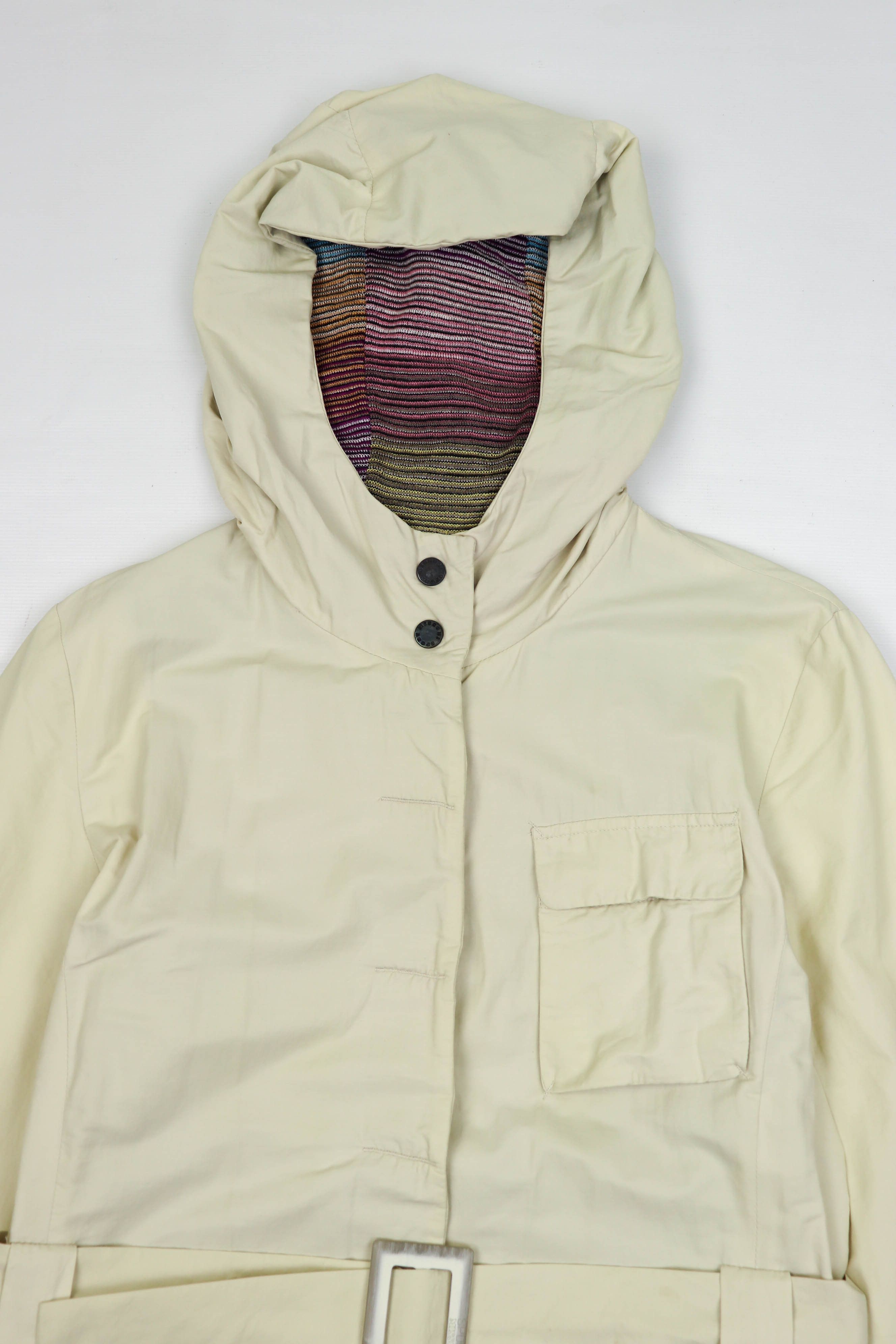 Missoni Missoni SPORT Vintage Cream White Hooded Belted Parka Jacket Size M / US 6-8 / IT 42-44 - 3 Thumbnail