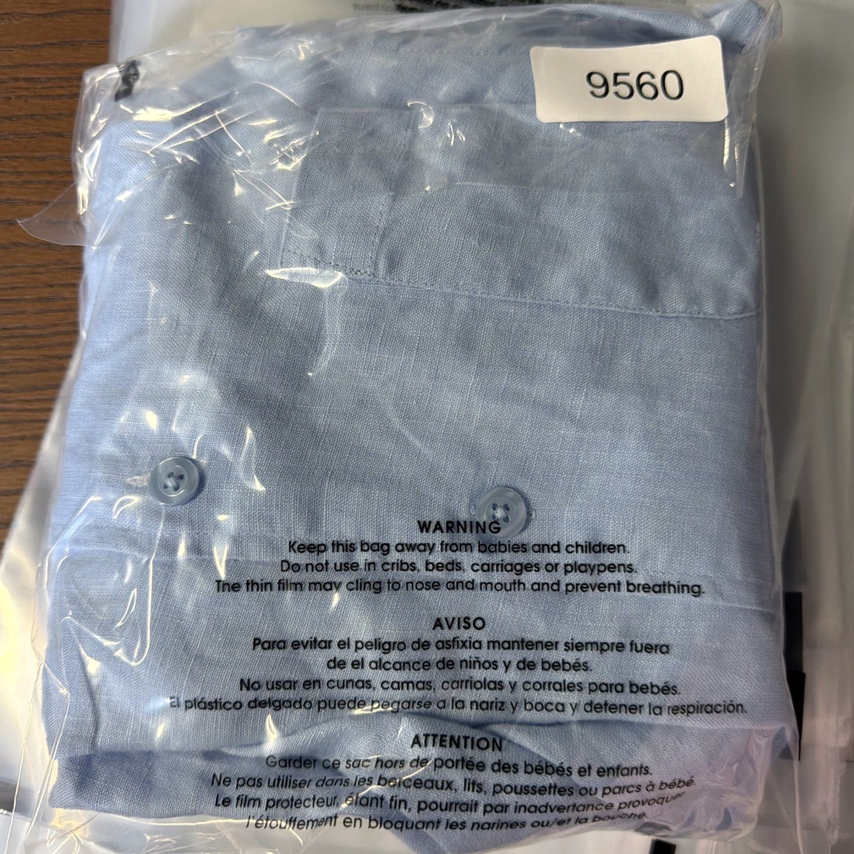 Pronto Uomo Pronto Uomo Men’s Linen Shirt L Blue Short Sleeve Button Front Size US L / EU 52-54 / 3 - 4 Thumbnail
