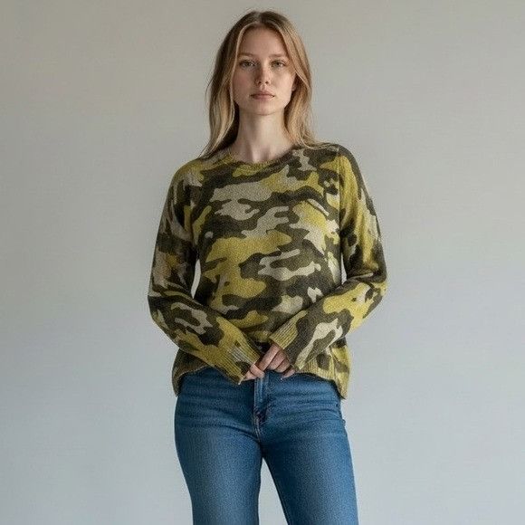 Other Oats Cashmere Camo Print Sweater 100% Cashmere Sweater Size XS / US 0-2 / IT 36-38 - 1 Thumbnail
