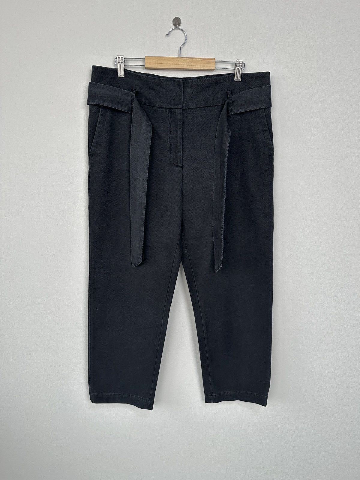 Sezane SEZANE Belted Black Lyocell / Cotton Trousers size 40 Size 28" / US 6 / IT 42 - 1 Thumbnail