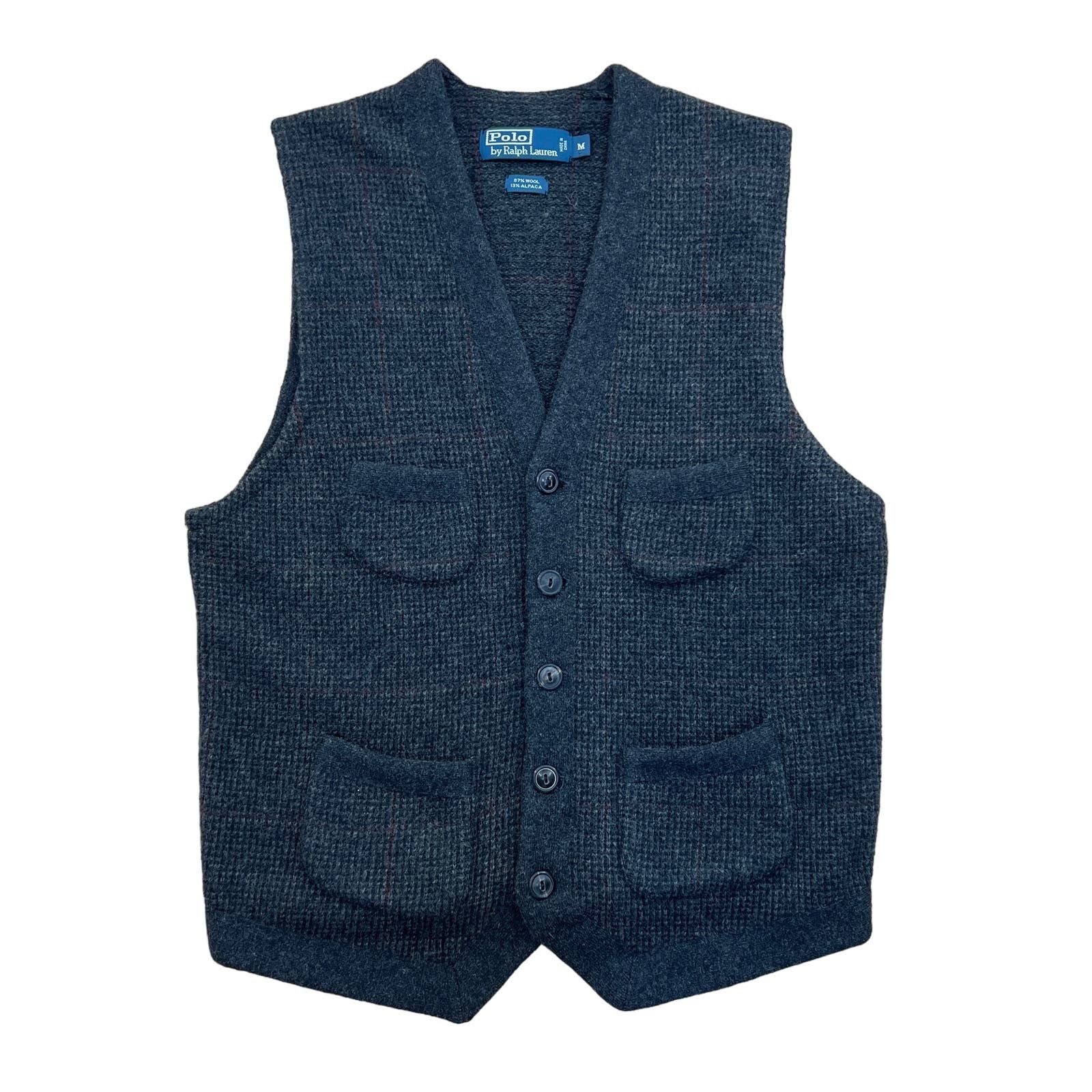 image of Vintage Polo Ralph Laurent Gray Knit Vest Wool Alpaca Preppy in Grey, Men's (Size Medium)