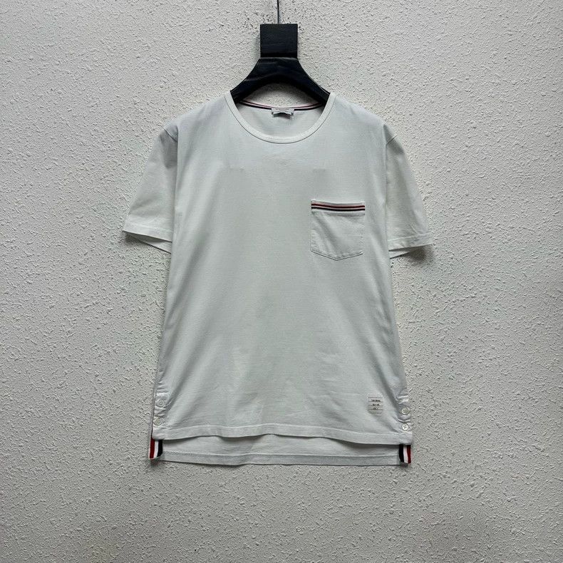 Thom Browne Thom browne Pocket striped white short-sleeved T-shirt 2503 Size US M / EU 48-50 / 2 - 1 Thumbnail