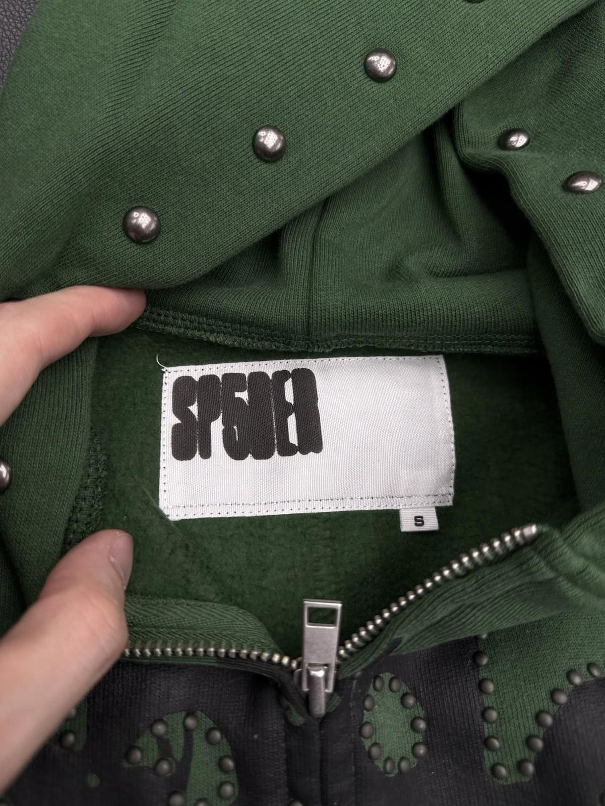 Sp5der Sp5der Worldwide Green Zip Up Studded Hoodie Size Small Size US S / EU 44-46 / 1 - 10 Thumbnail